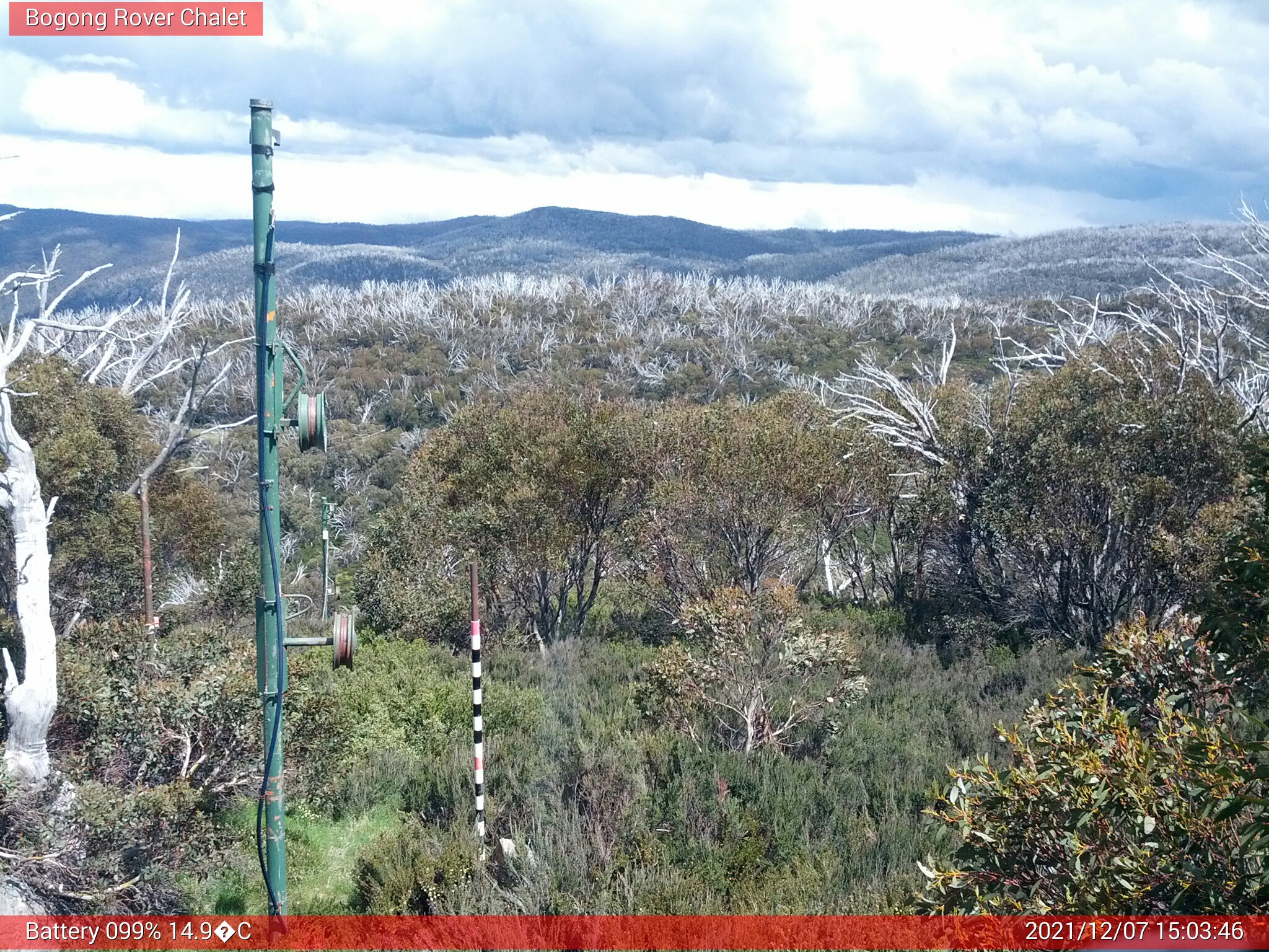 Bogong Web Cam 3:03pm Tuesday 7th of December 2021