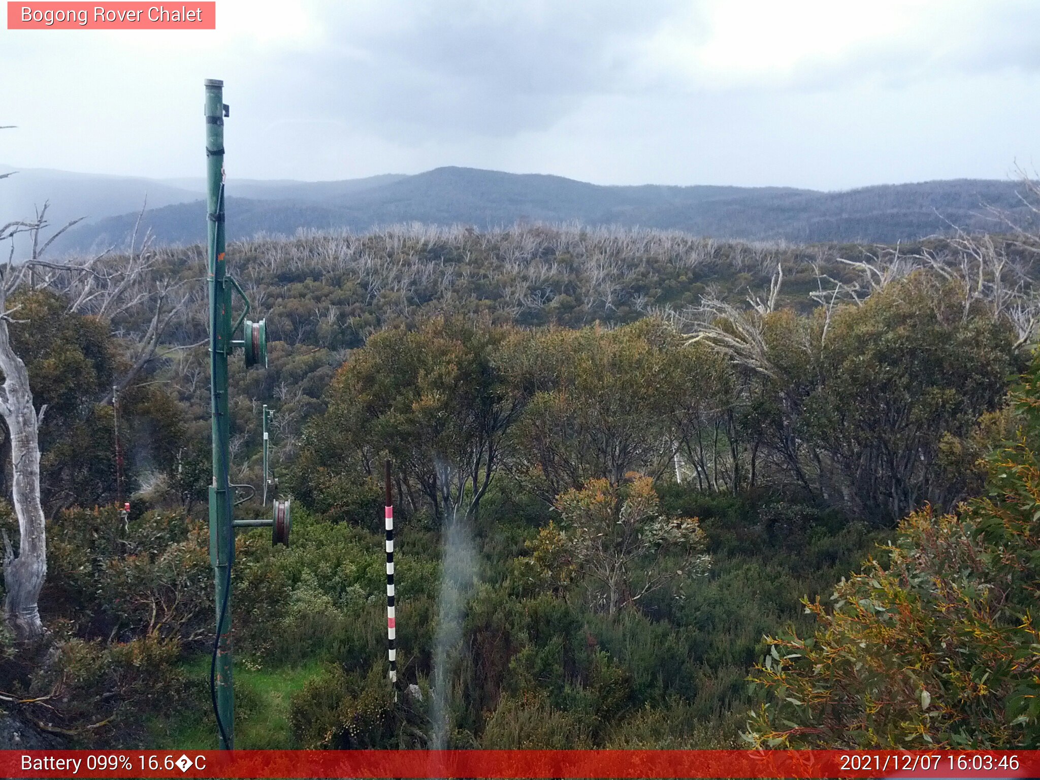 Bogong Web Cam 4:03pm Tuesday 7th of December 2021