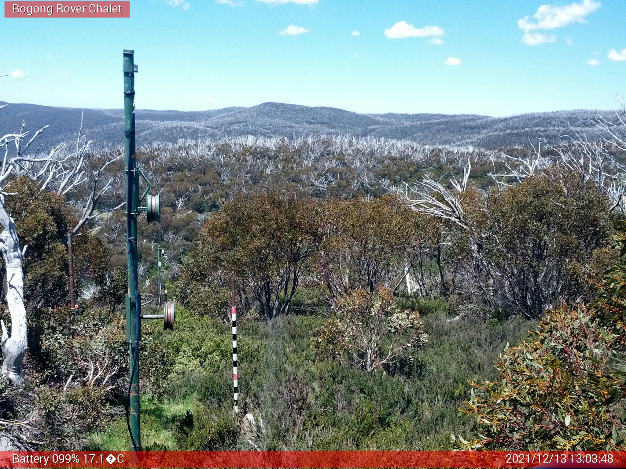 Bogong Web Cam 1:03pm Monday 13th of December 2021