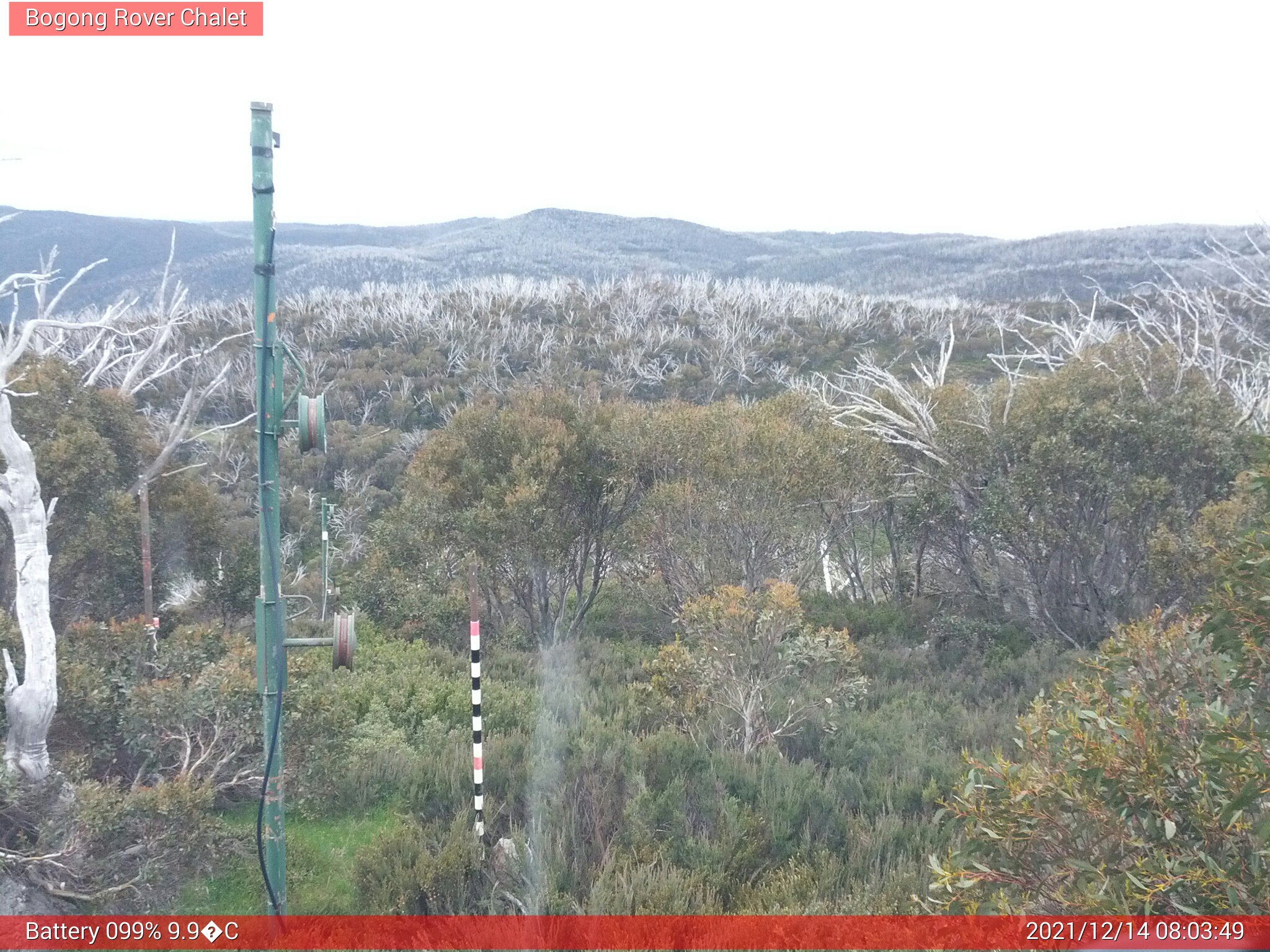 Bogong Web Cam 8:03am Tuesday 14th of December 2021