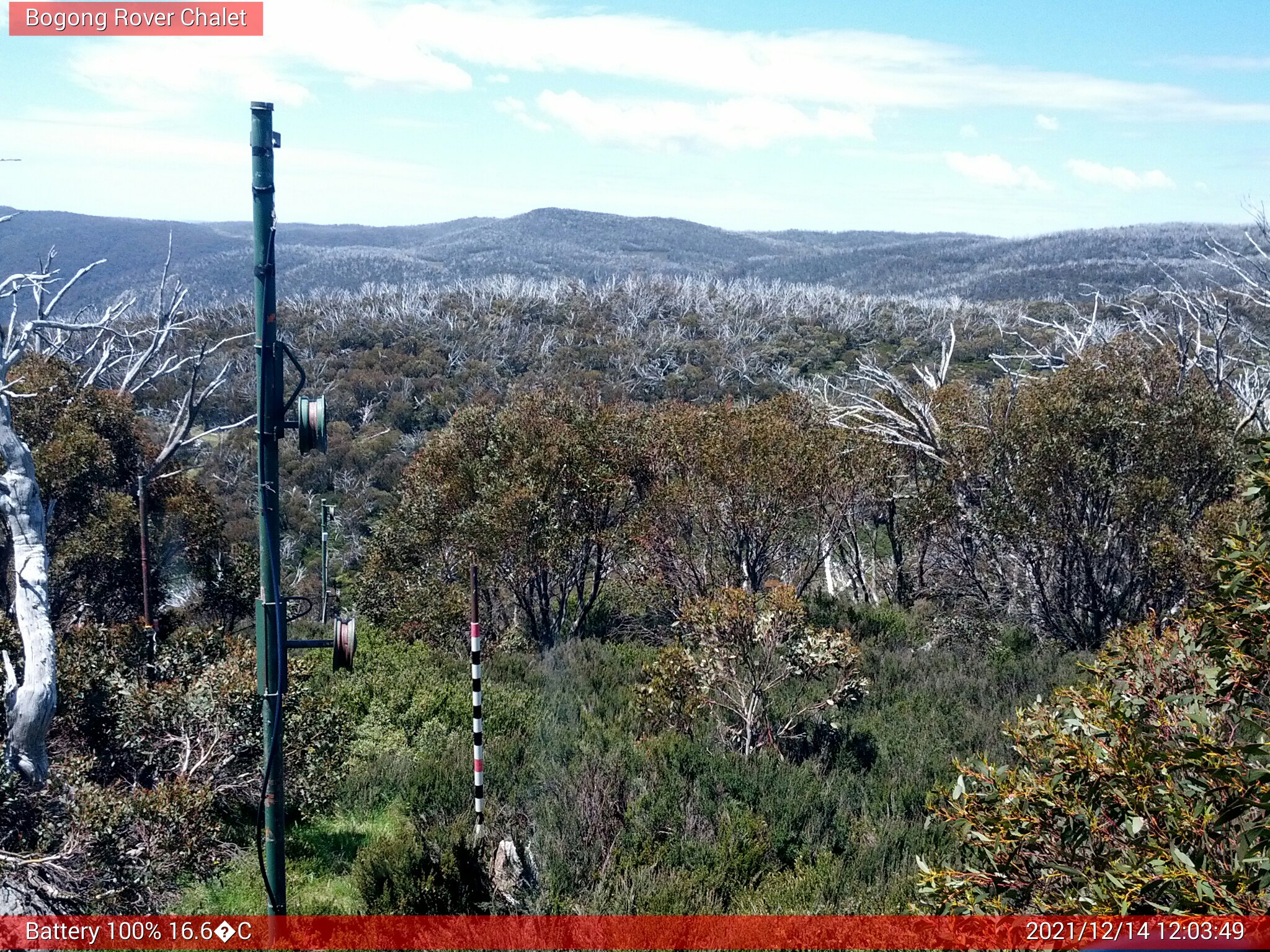 Bogong Web Cam 12:03pm Tuesday 14th of December 2021