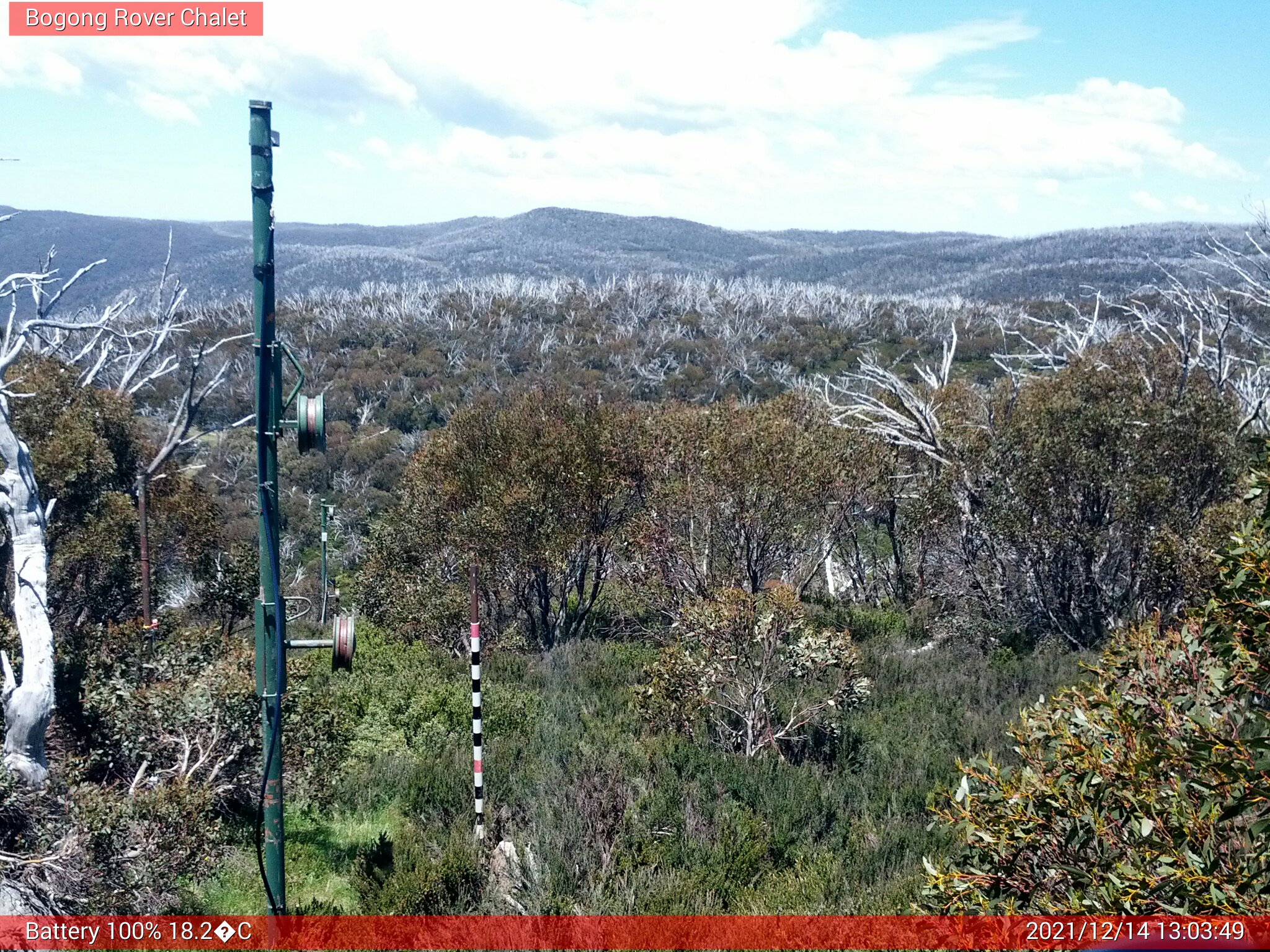 Bogong Web Cam 1:03pm Tuesday 14th of December 2021