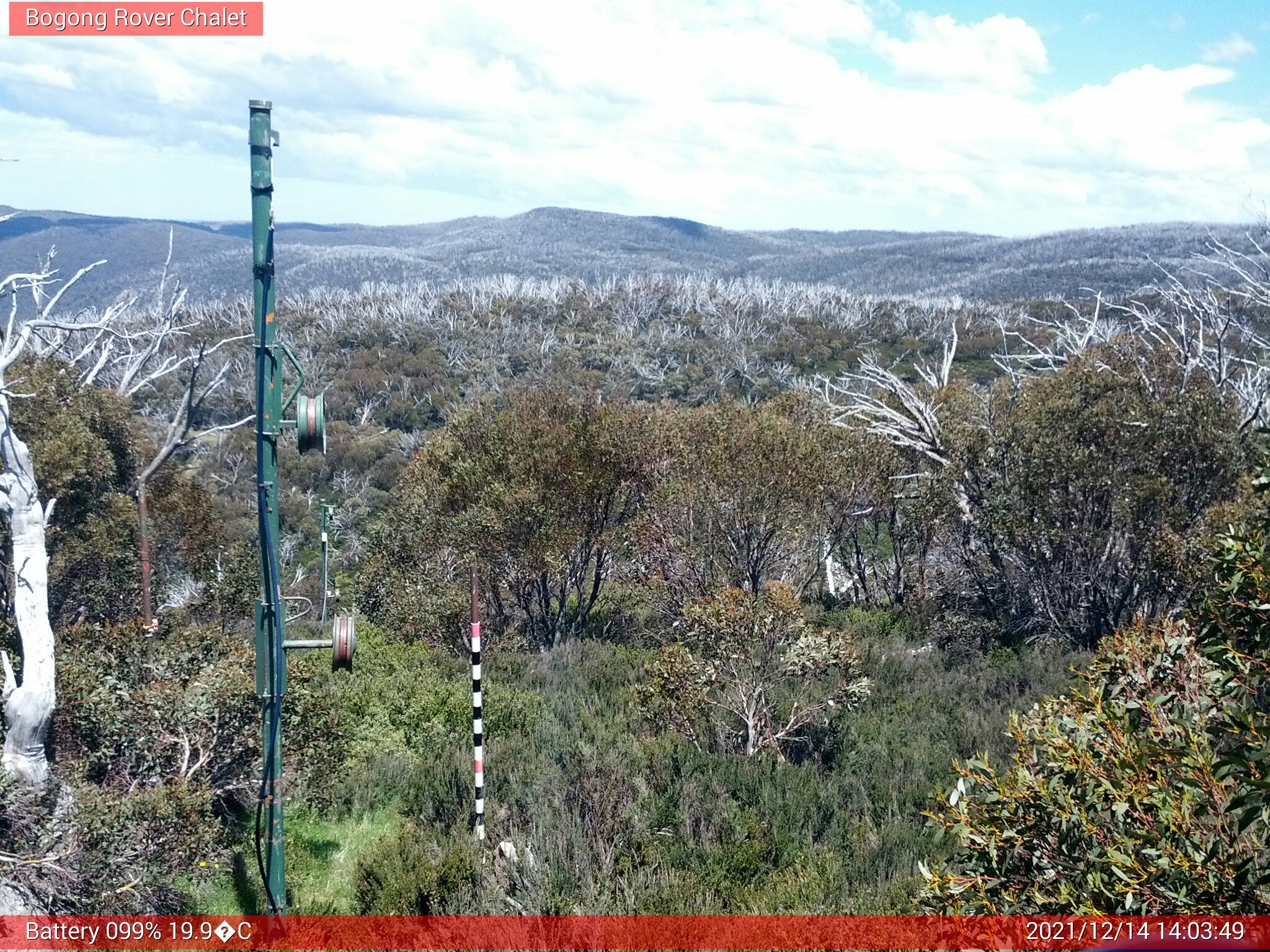 Bogong Web Cam 2:03pm Tuesday 14th of December 2021