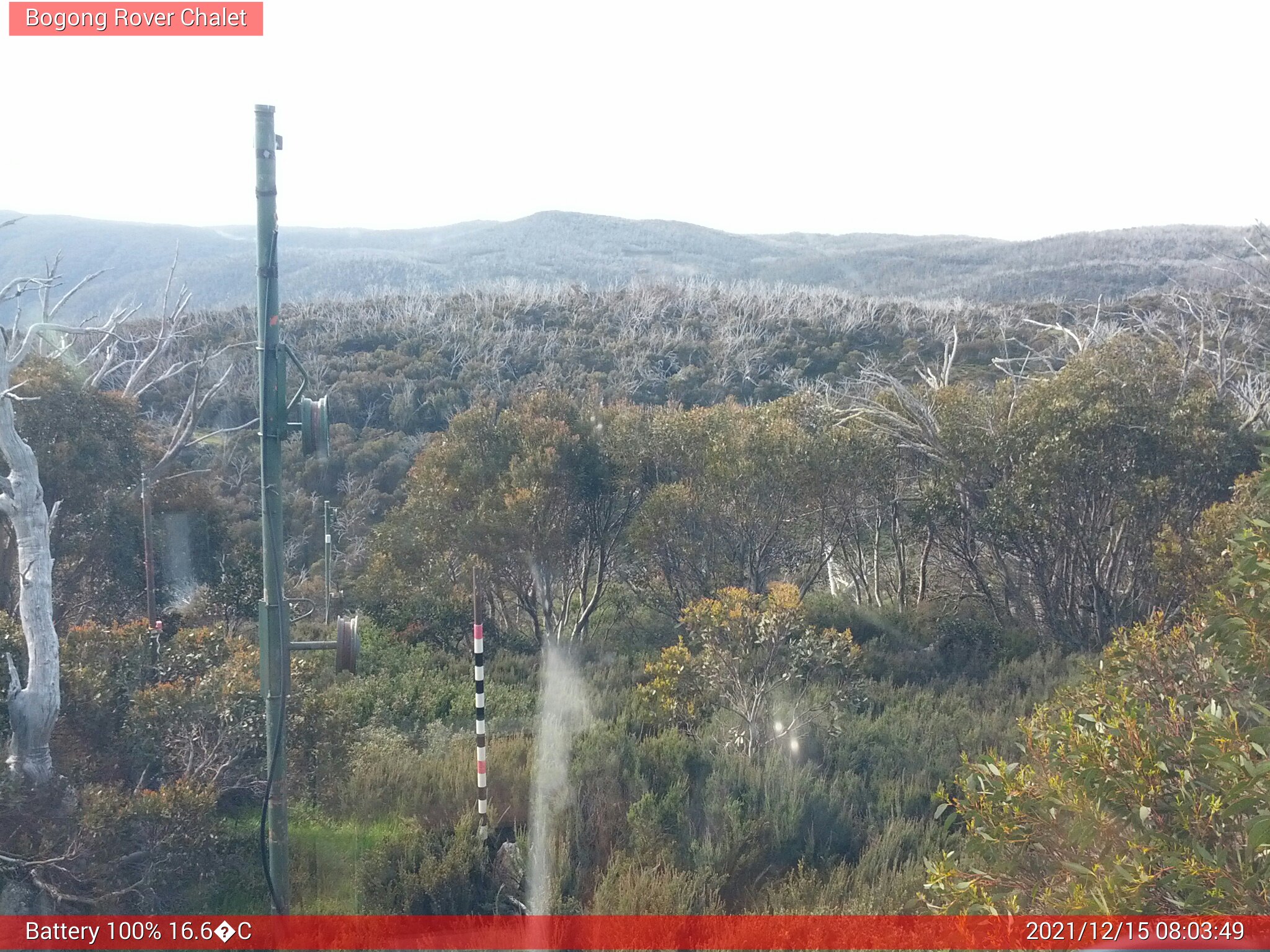 Bogong Web Cam 8:03am Wednesday 15th of December 2021