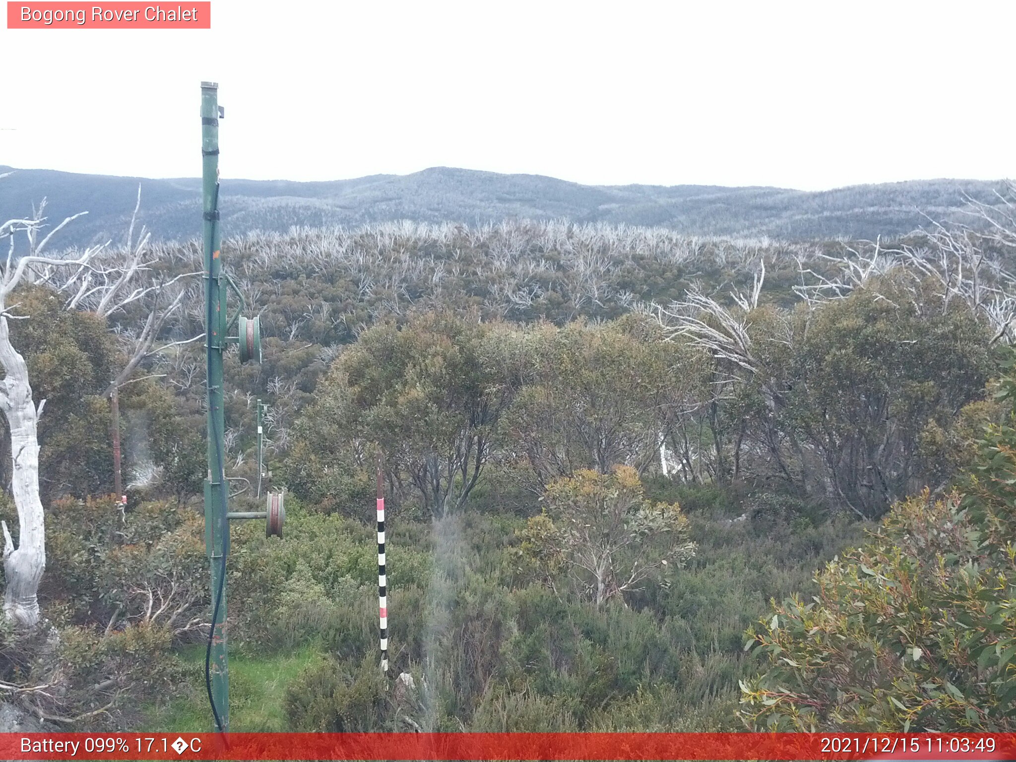 Bogong Web Cam 11:03am Wednesday 15th of December 2021