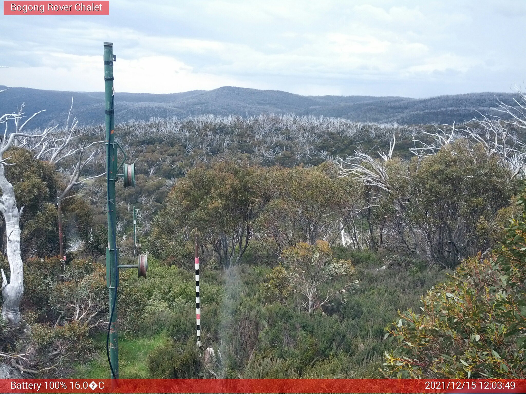 Bogong Web Cam 12:03pm Wednesday 15th of December 2021