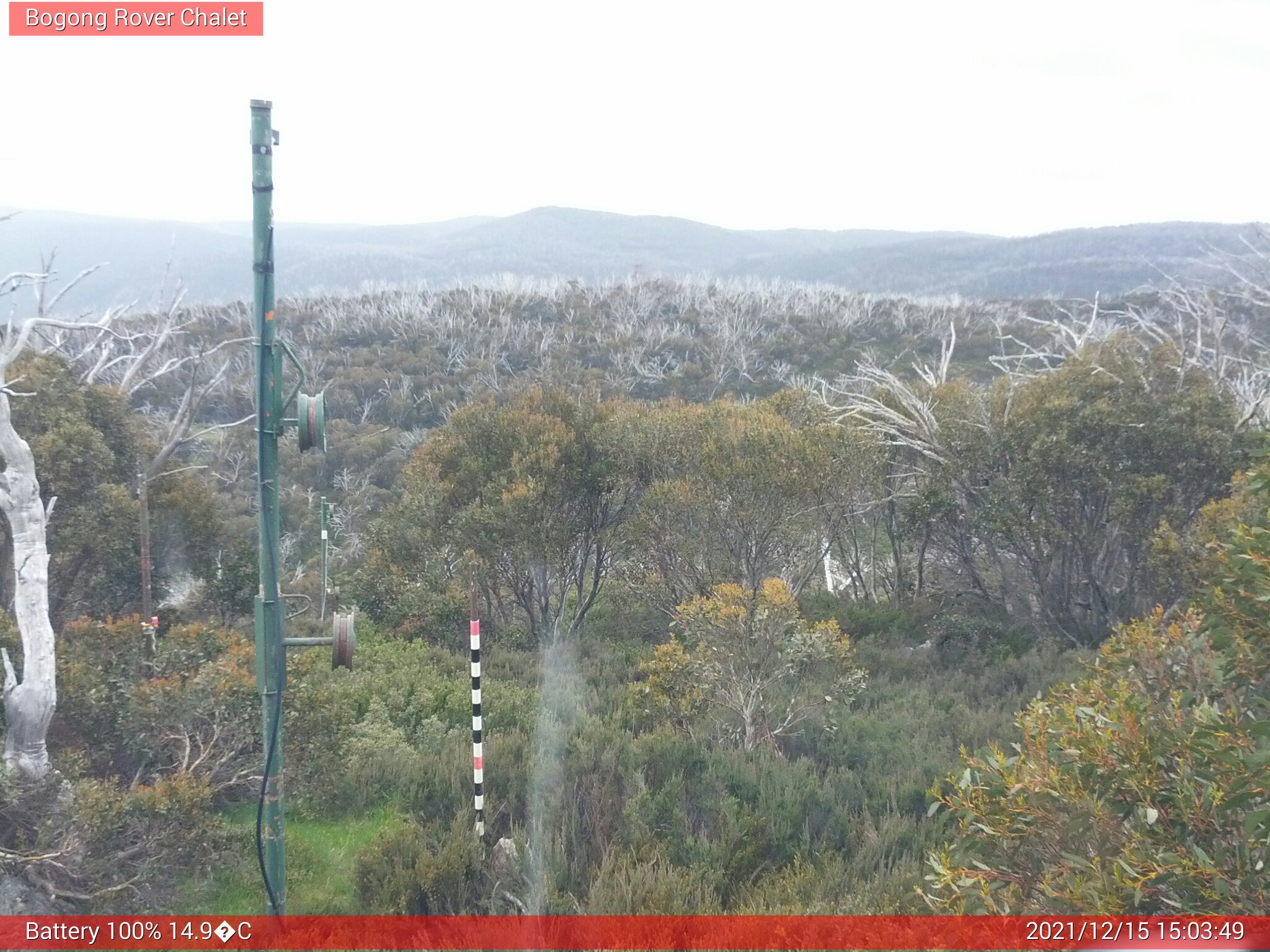 Bogong Web Cam 3:03pm Wednesday 15th of December 2021