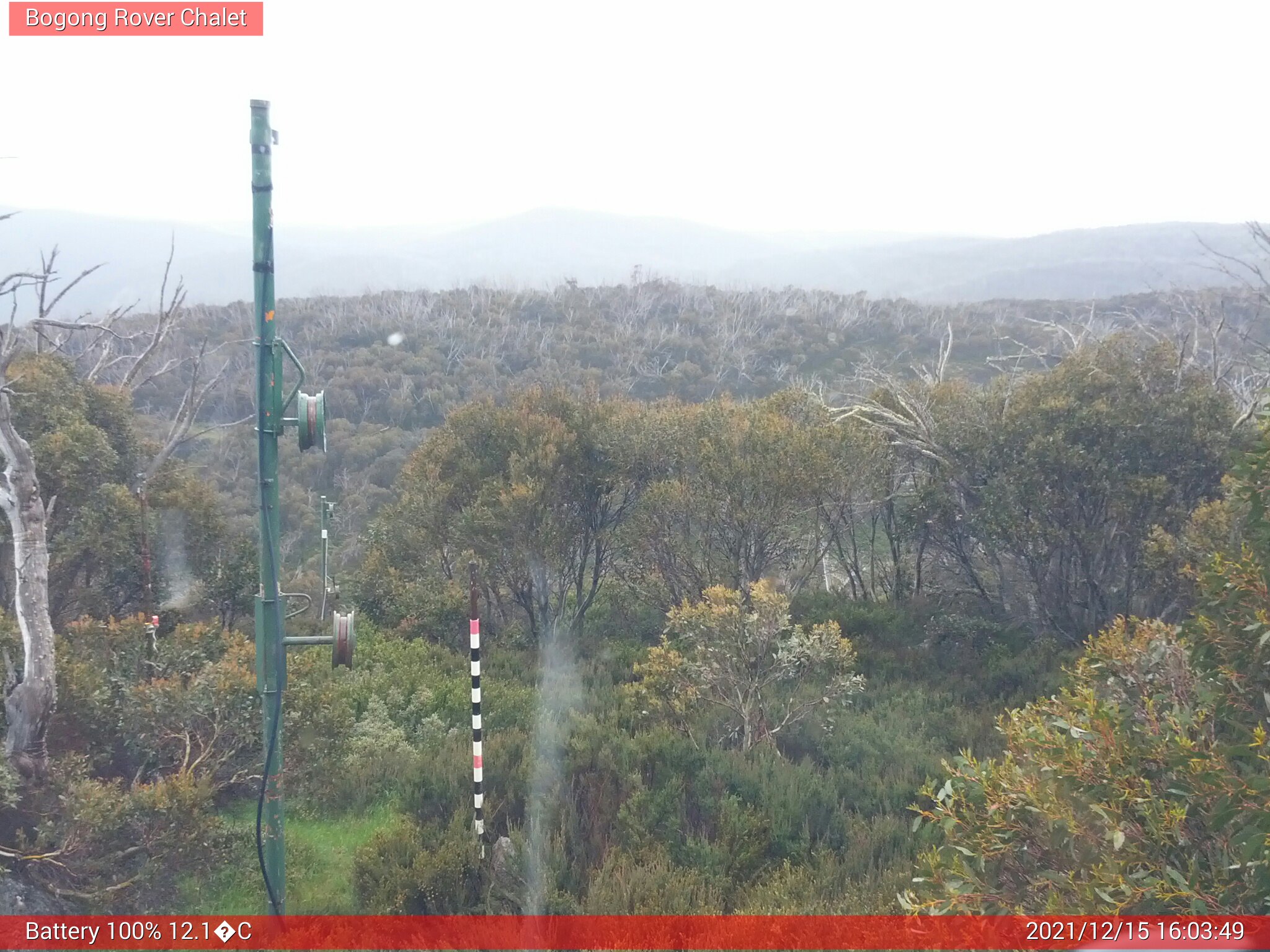 Bogong Web Cam 4:03pm Wednesday 15th of December 2021