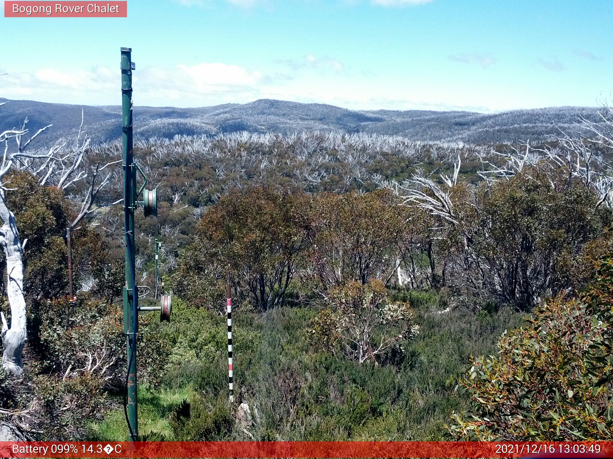 Bogong Web Cam 1:03pm Thursday 16th of December 2021