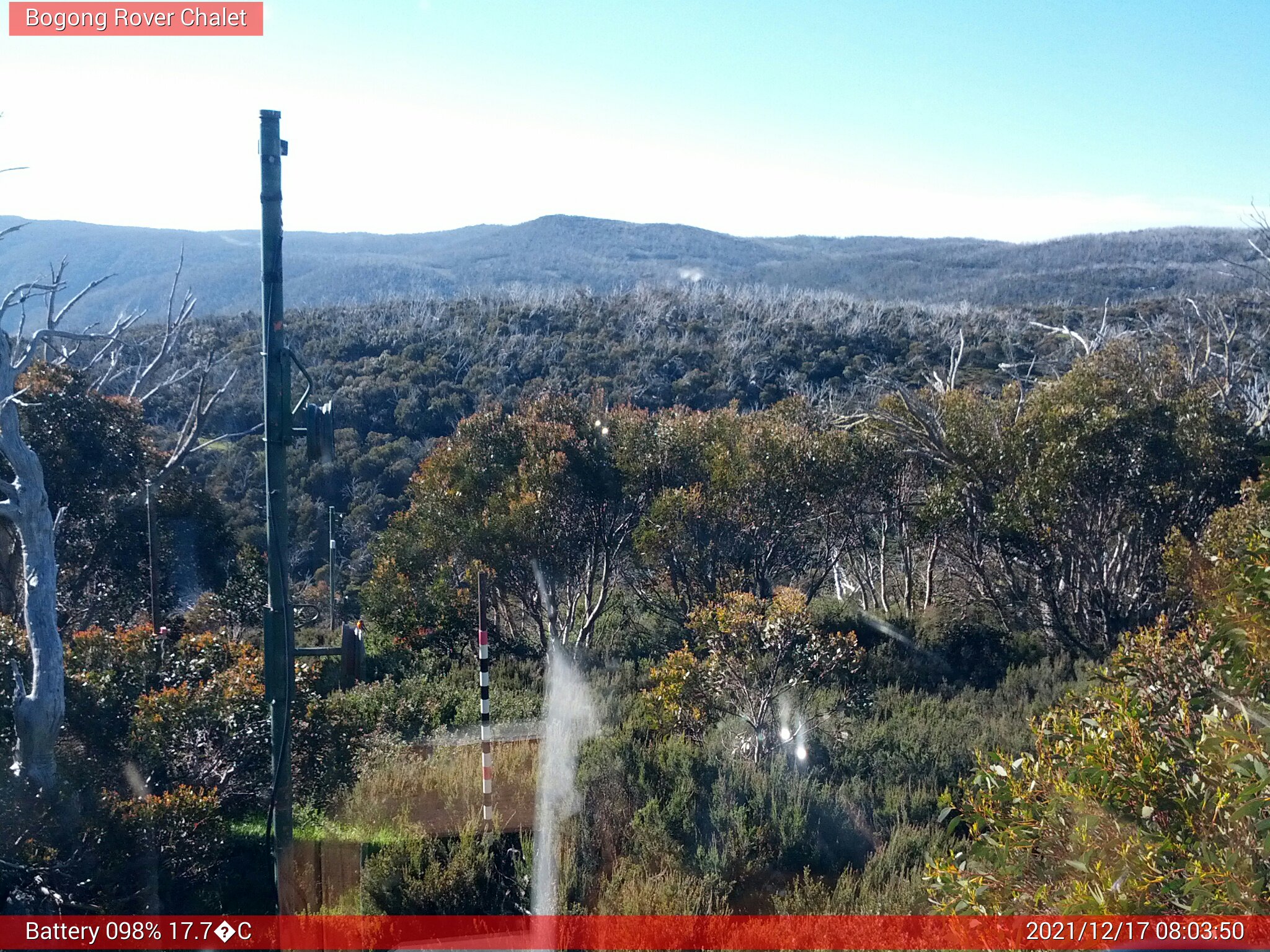 Bogong Web Cam 8:03am Friday 17th of December 2021