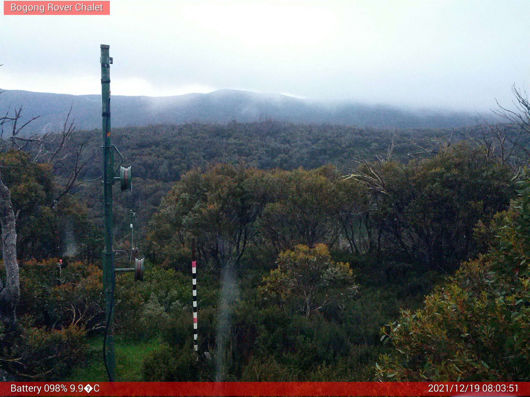 Bogong Web Cam 8:03am Sunday 19th of December 2021