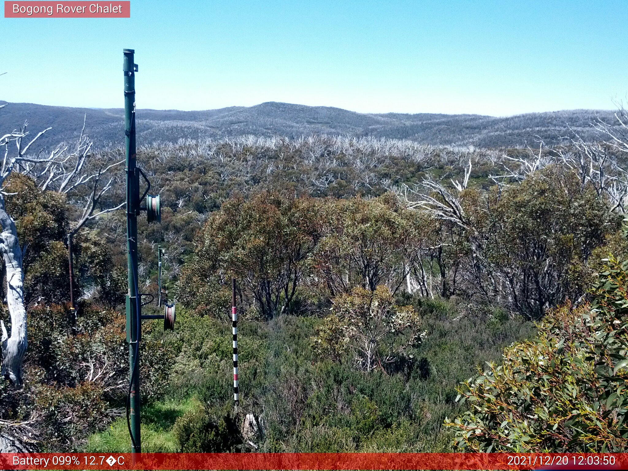 Bogong Web Cam 12:03pm Monday 20th of December 2021