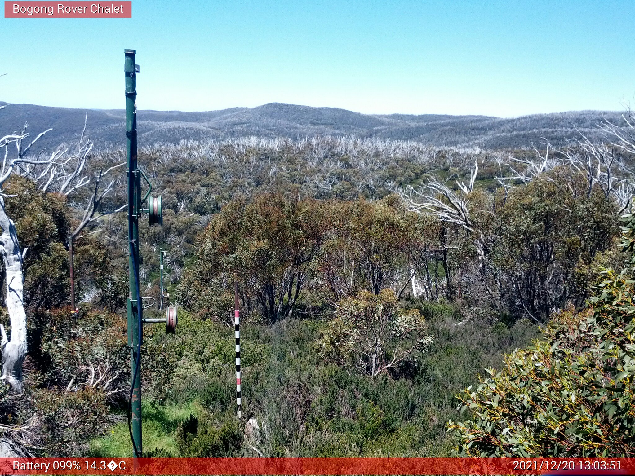 Bogong Web Cam 1:03pm Monday 20th of December 2021