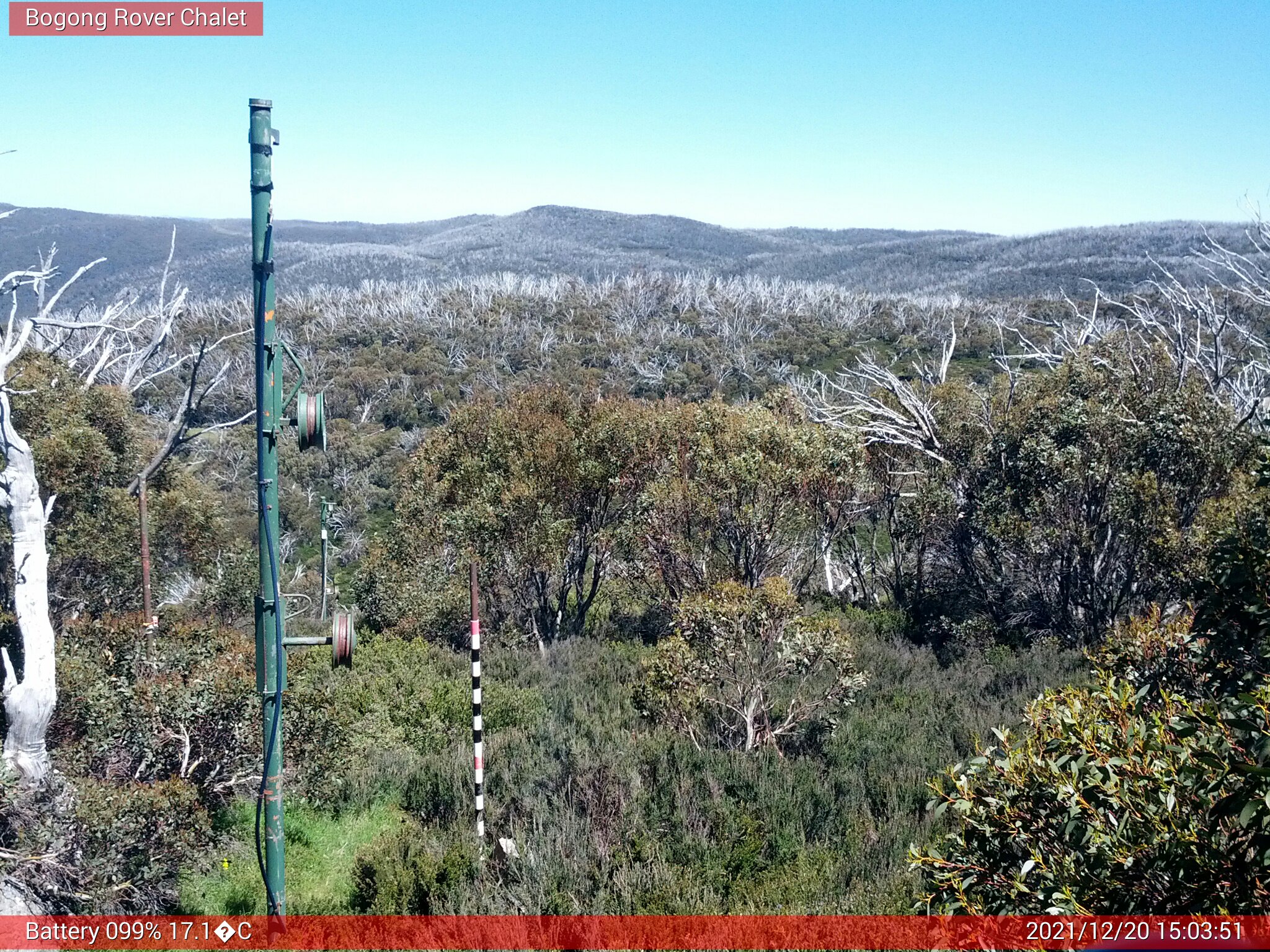 Bogong Web Cam 3:03pm Monday 20th of December 2021