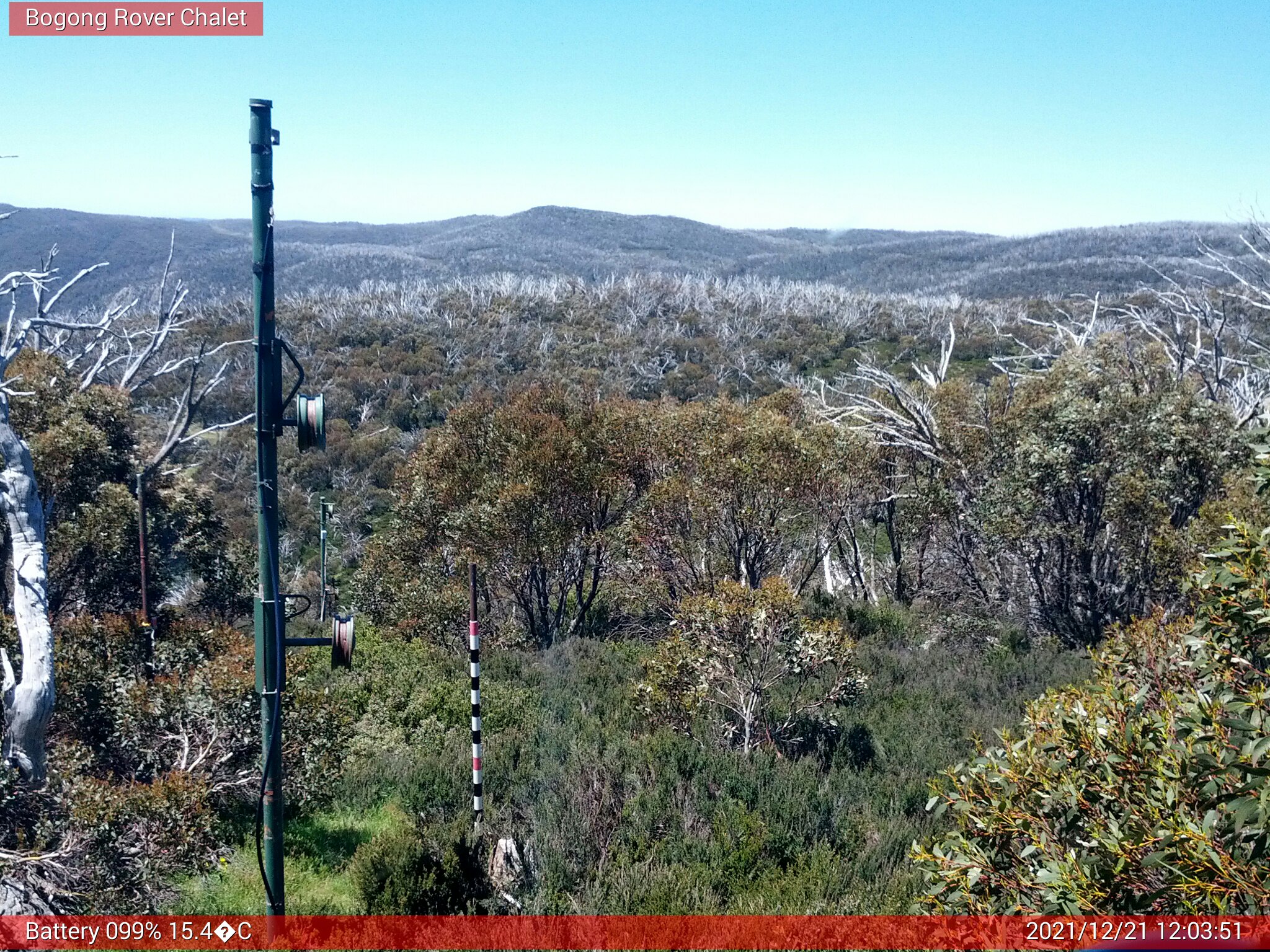 Bogong Web Cam 12:03pm Tuesday 21st of December 2021