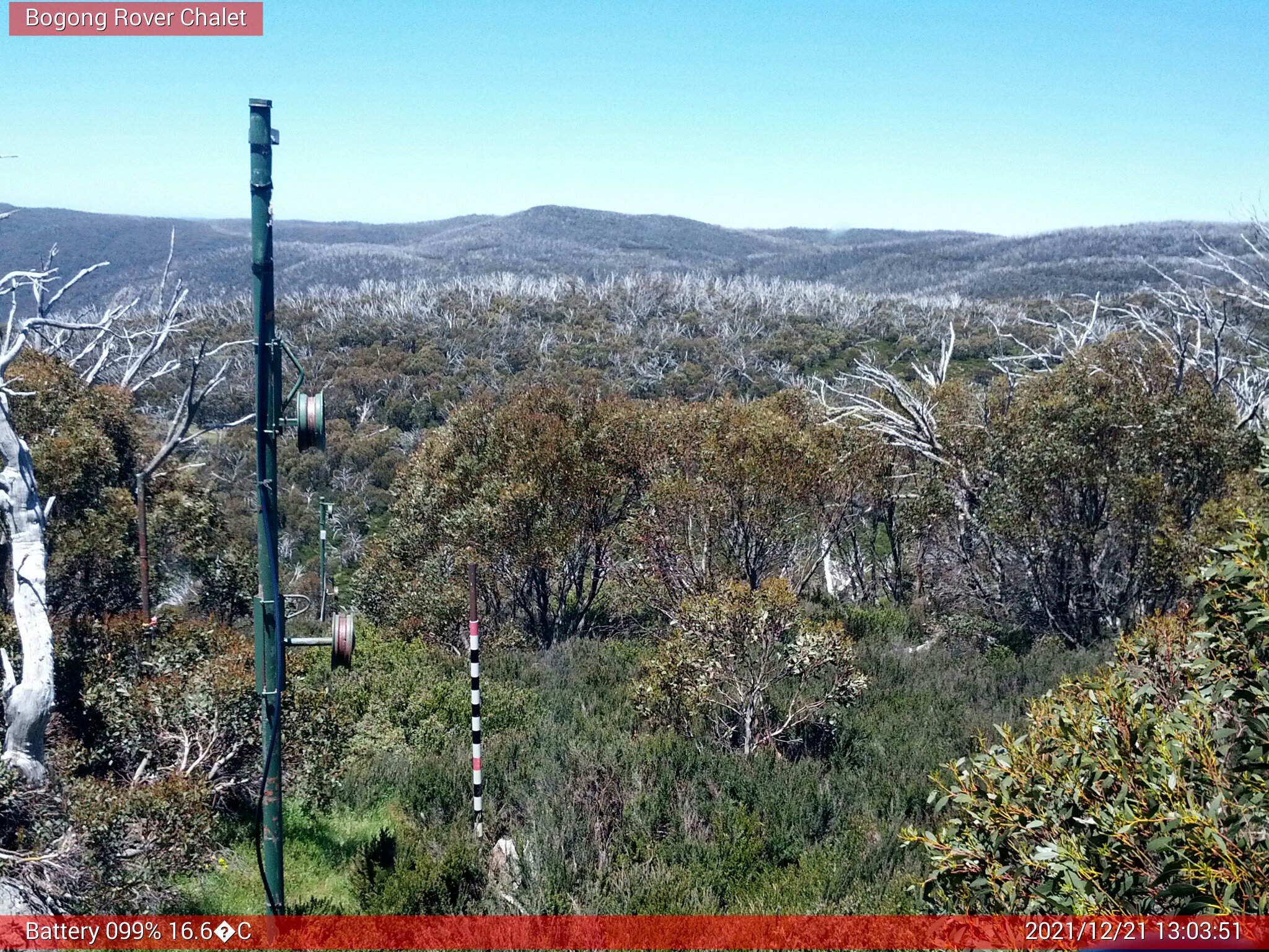 Bogong Web Cam 1:03pm Tuesday 21st of December 2021