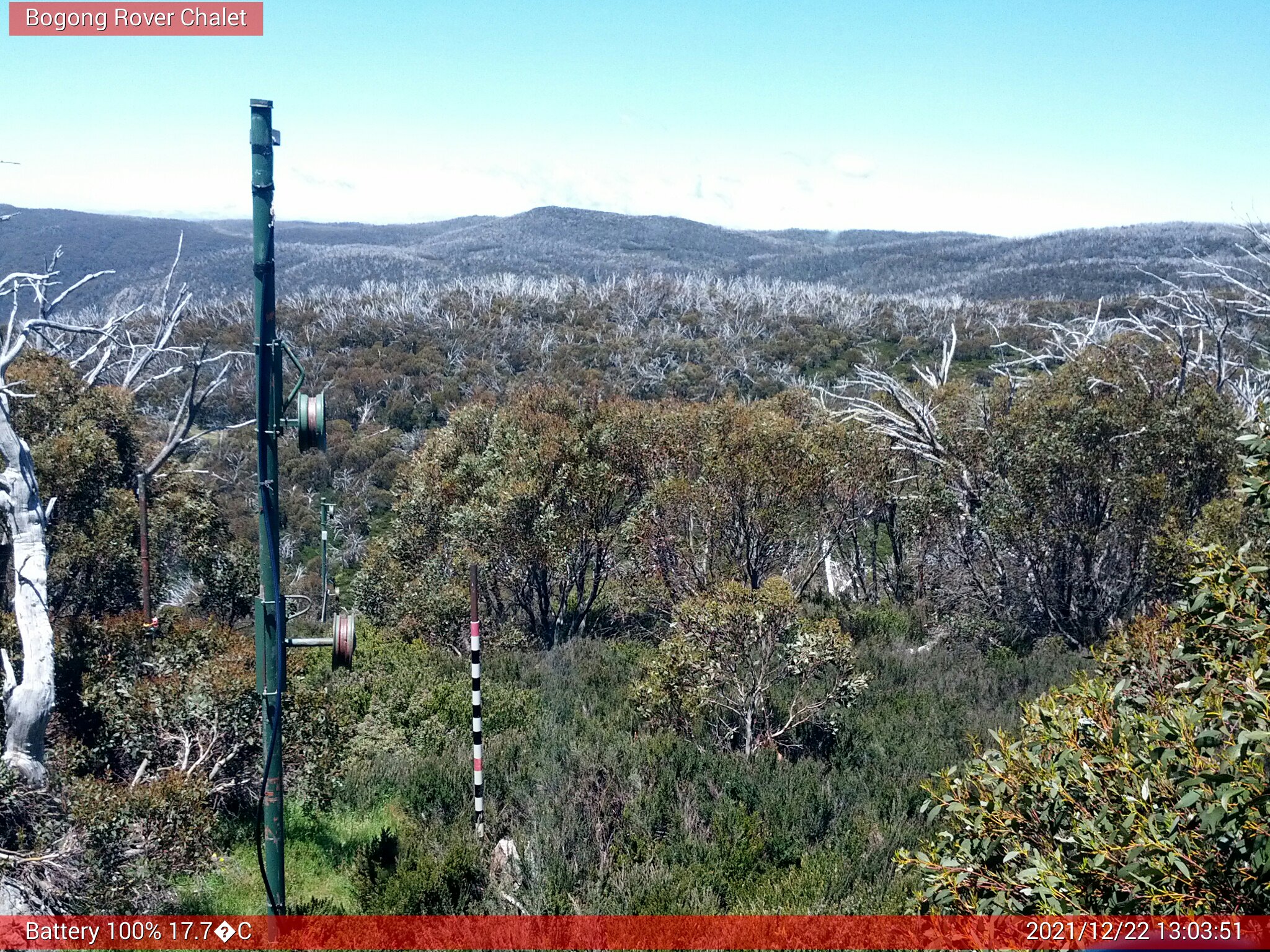 Bogong Web Cam 1:03pm Wednesday 22nd of December 2021