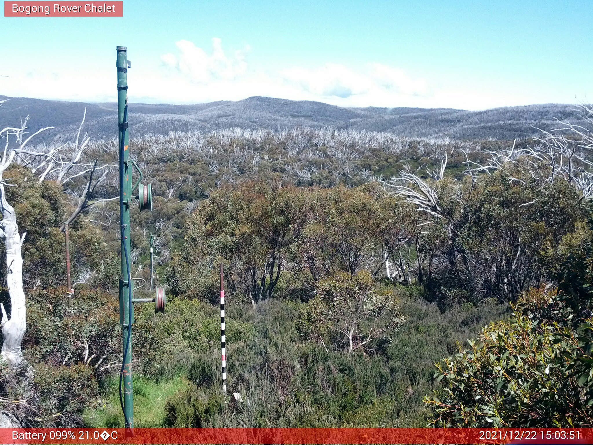 Bogong Web Cam 3:03pm Wednesday 22nd of December 2021