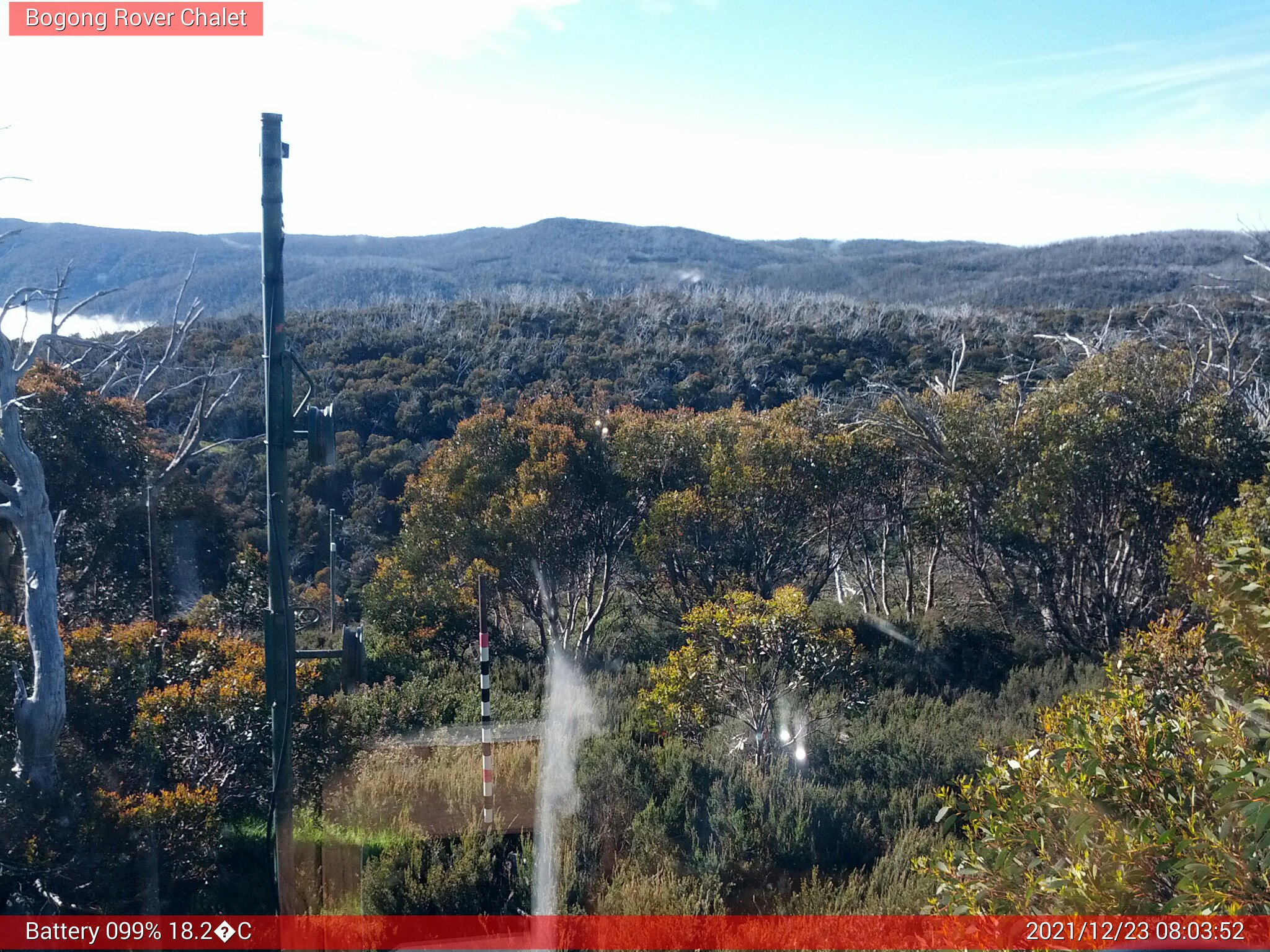 Bogong Web Cam 8:03am Thursday 23rd of December 2021