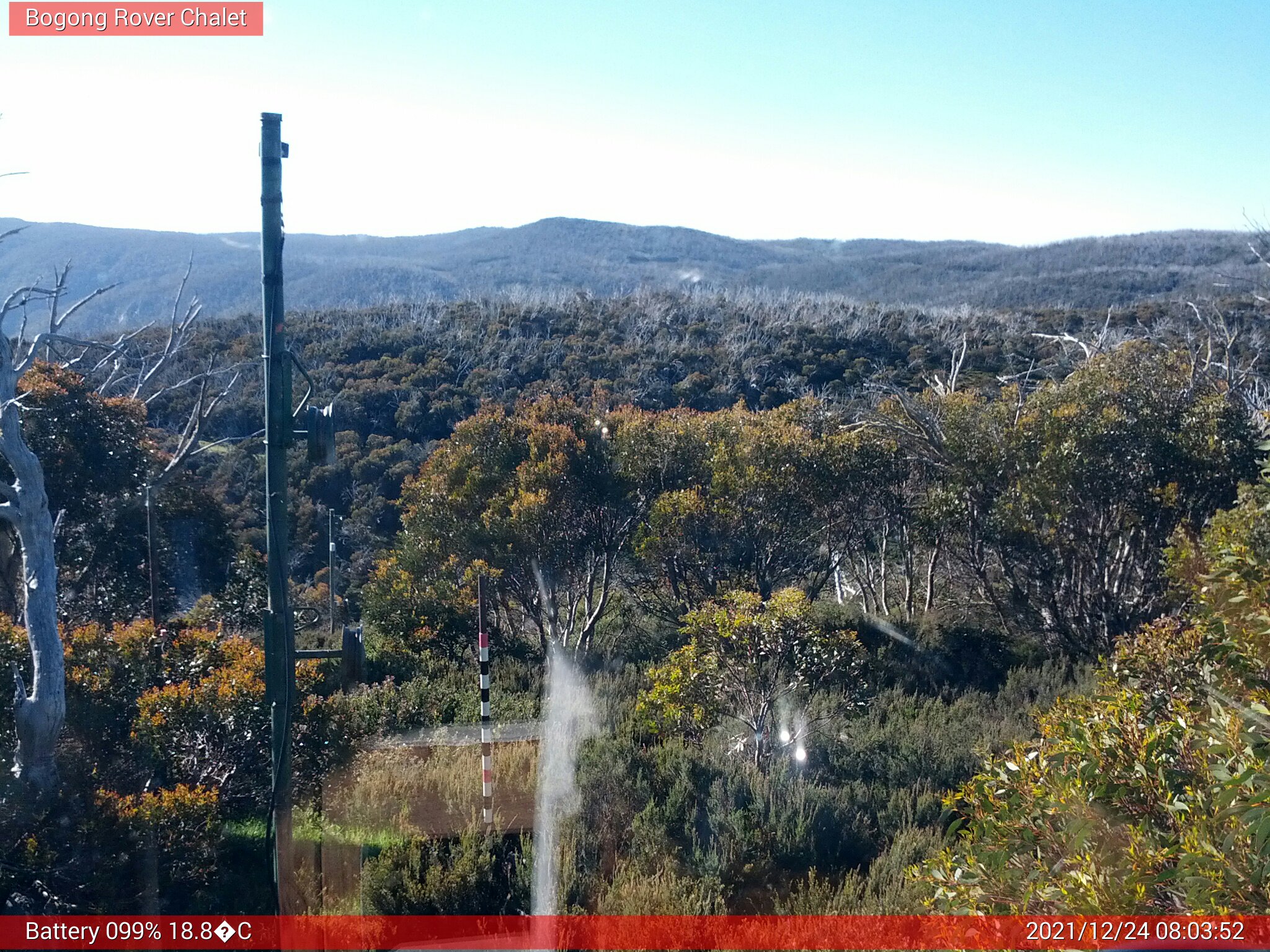 Bogong Web Cam 8:03am Friday 24th of December 2021