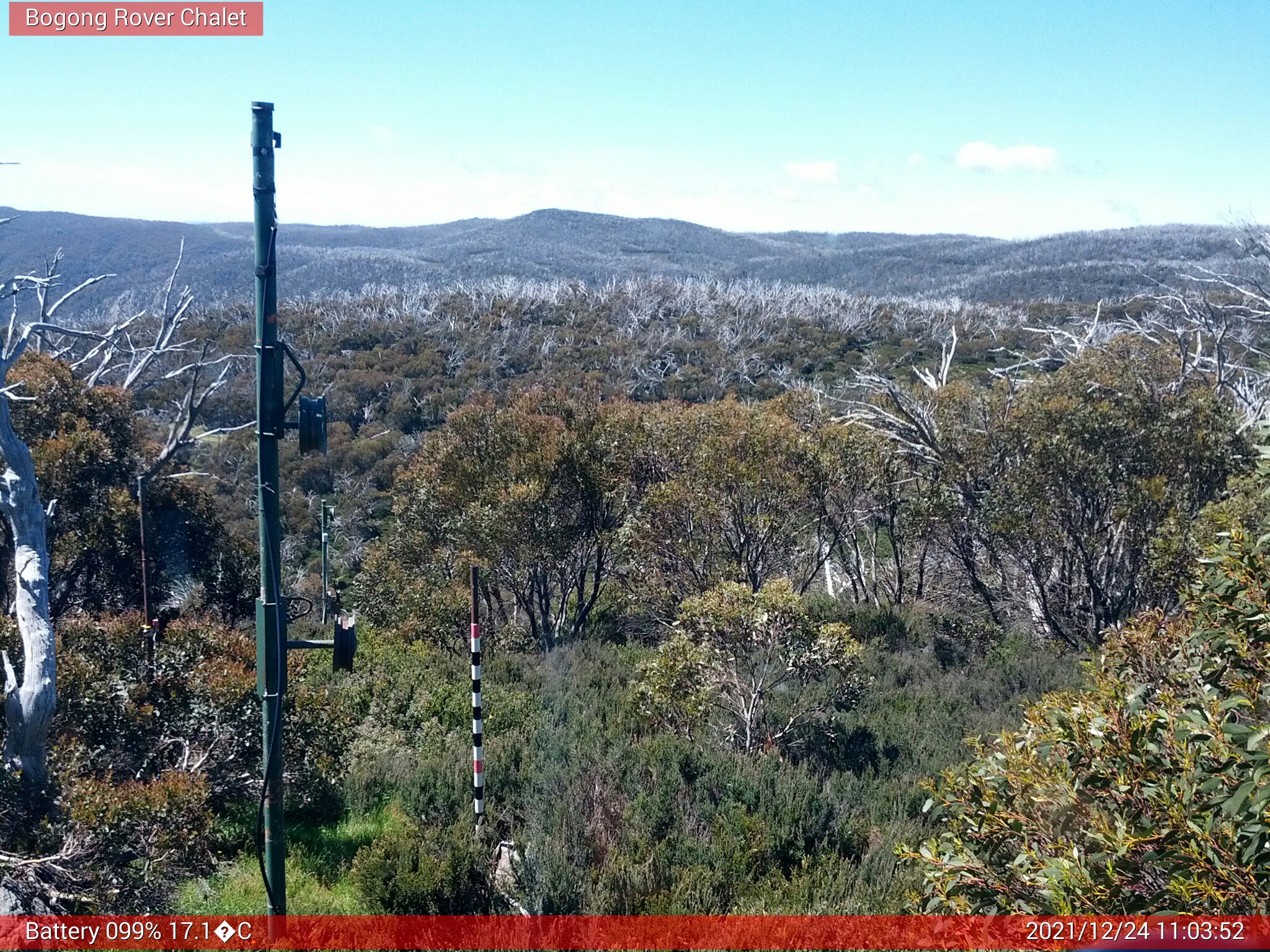 Bogong Web Cam 11:03am Friday 24th of December 2021