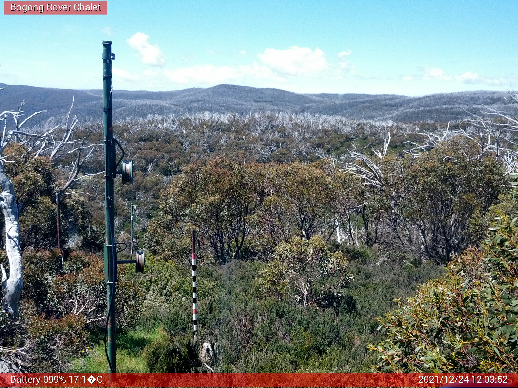 Bogong Web Cam 12:03pm Friday 24th of December 2021