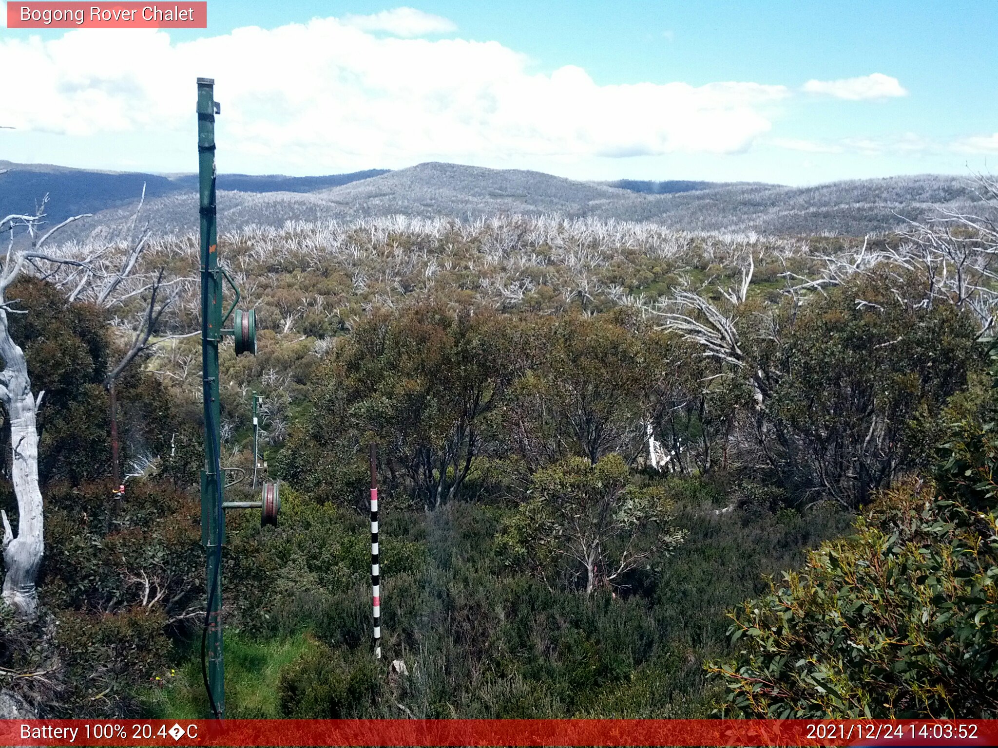 Bogong Web Cam 2:03pm Friday 24th of December 2021