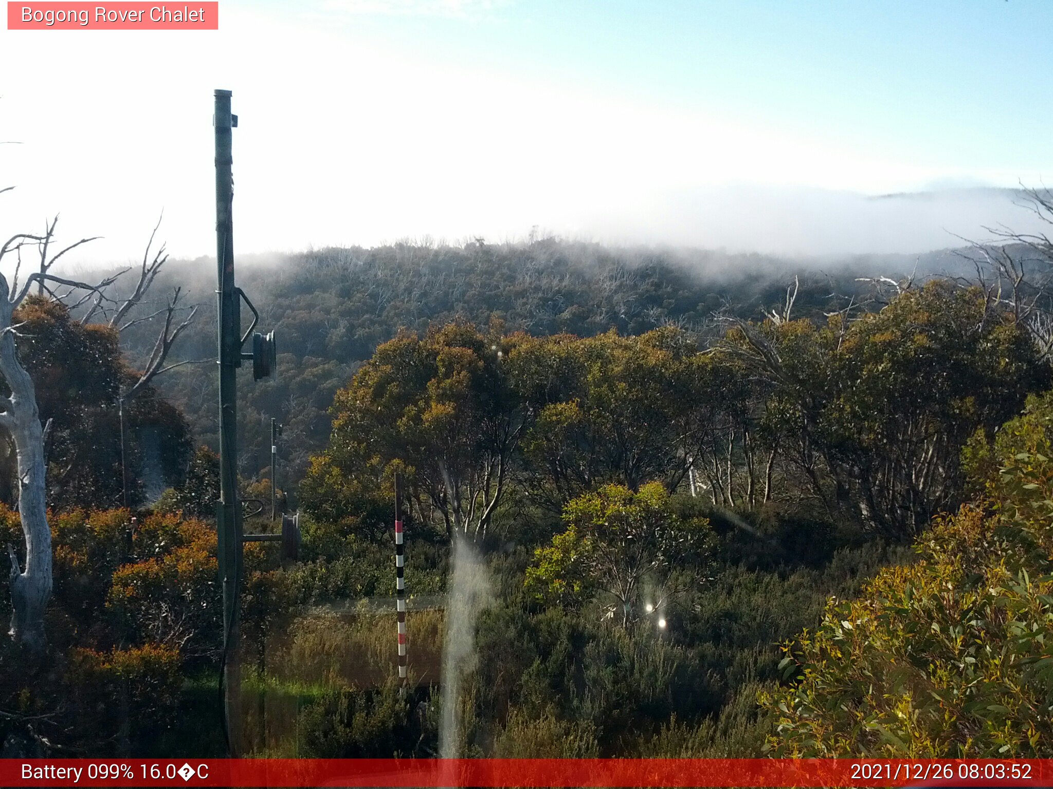 Bogong Web Cam 8:03am Sunday 26th of December 2021