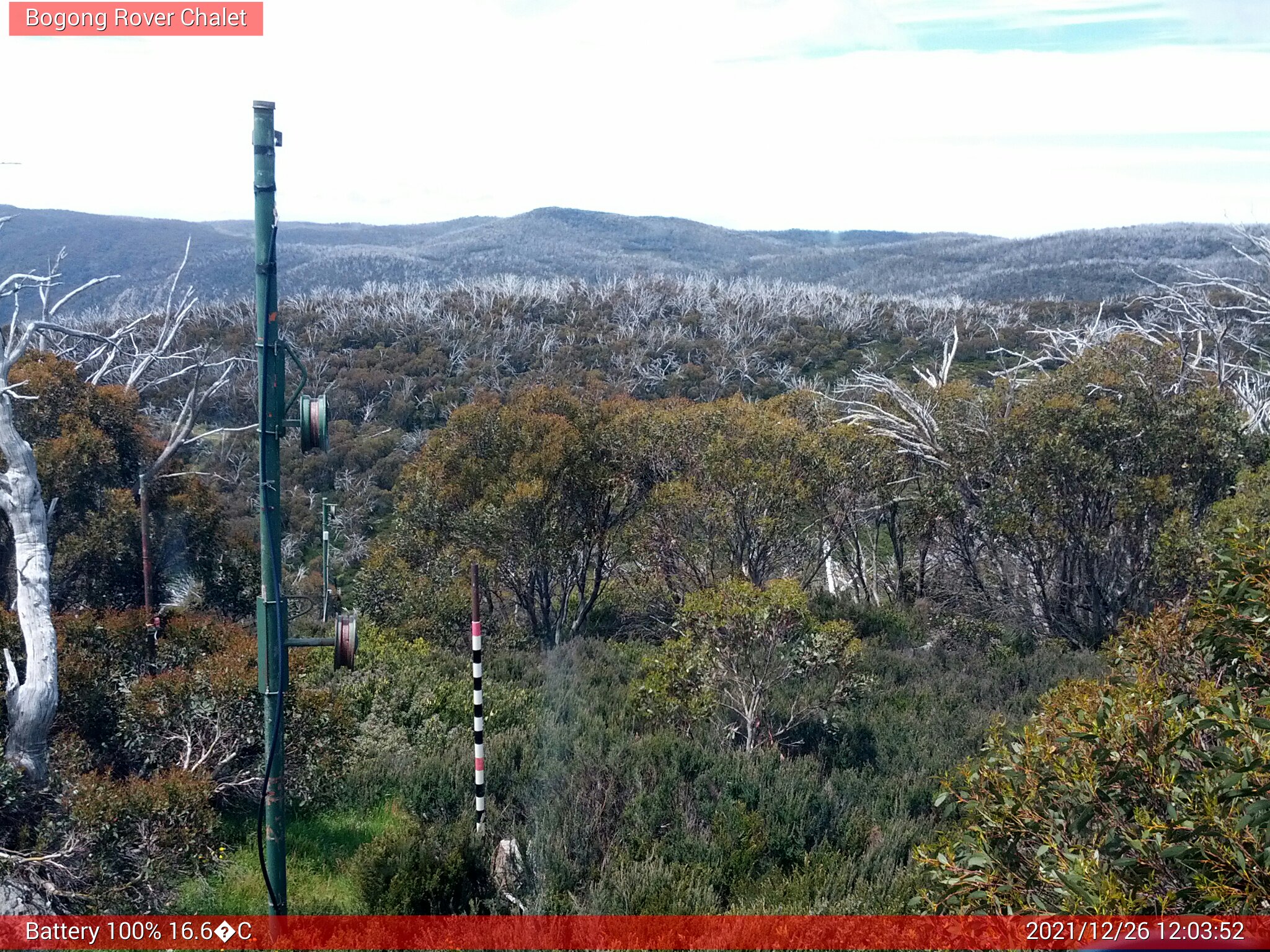 Bogong Web Cam 12:03pm Sunday 26th of December 2021