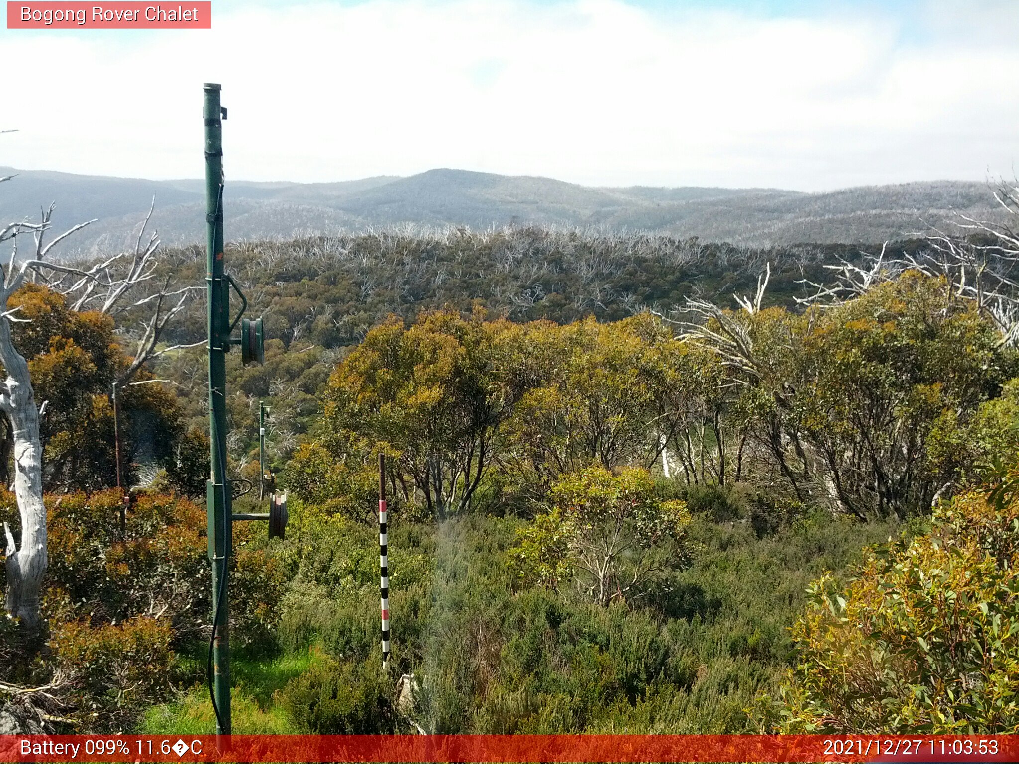 Bogong Web Cam 11:03am Monday 27th of December 2021