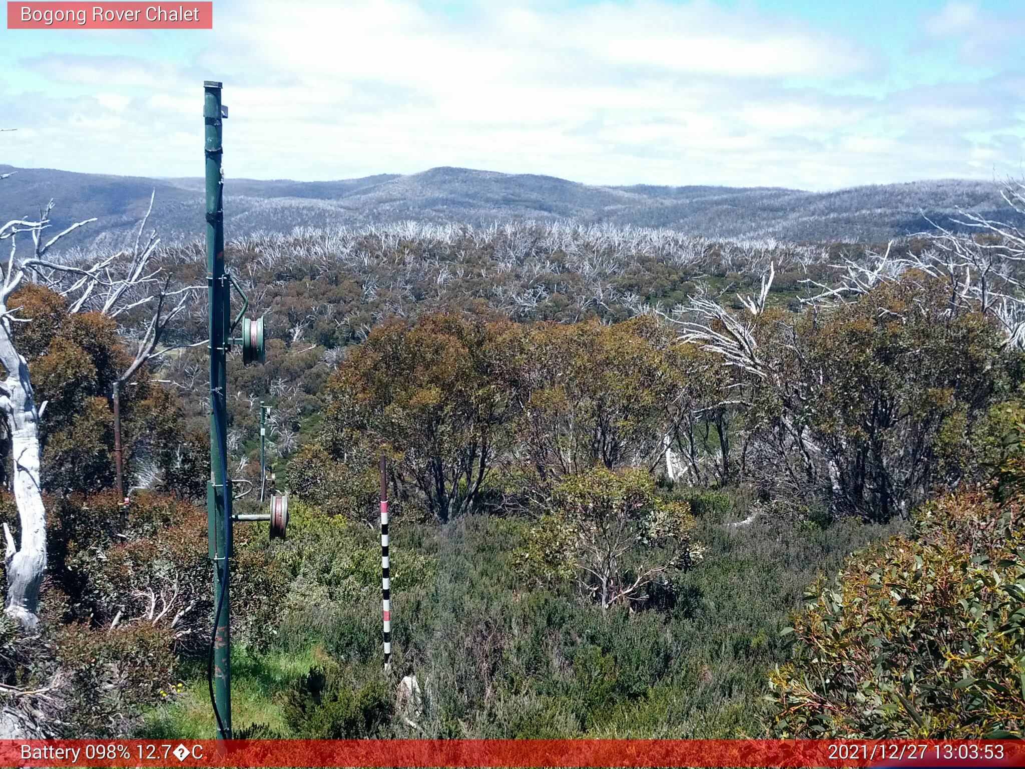 Bogong Web Cam 1:03pm Monday 27th of December 2021