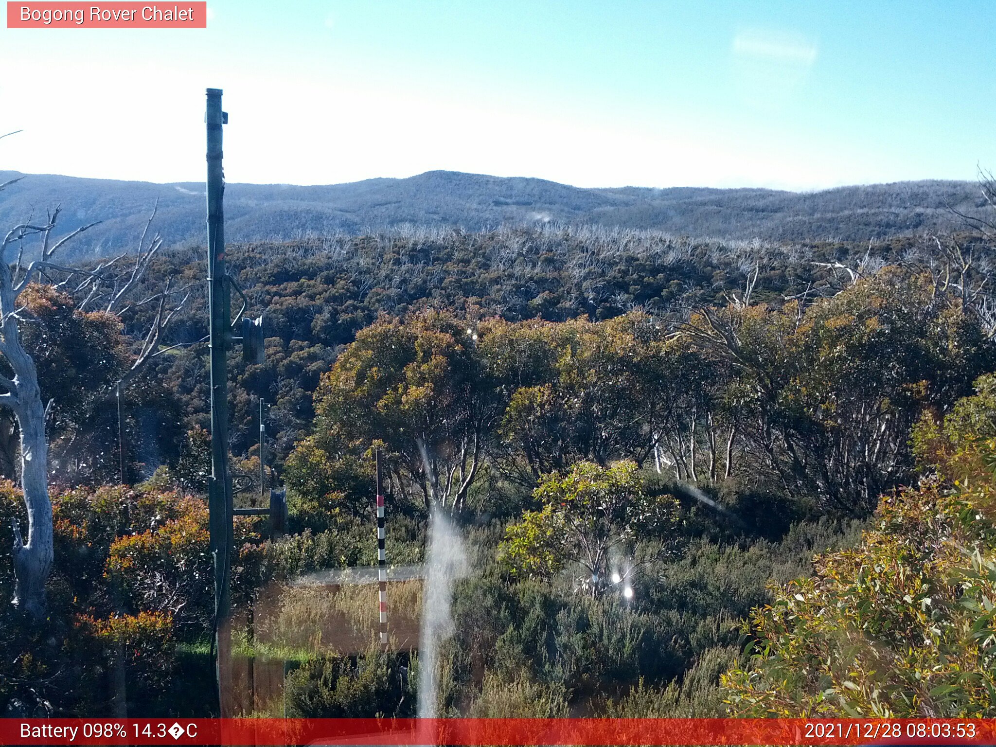 Bogong Web Cam 8:03am Tuesday 28th of December 2021