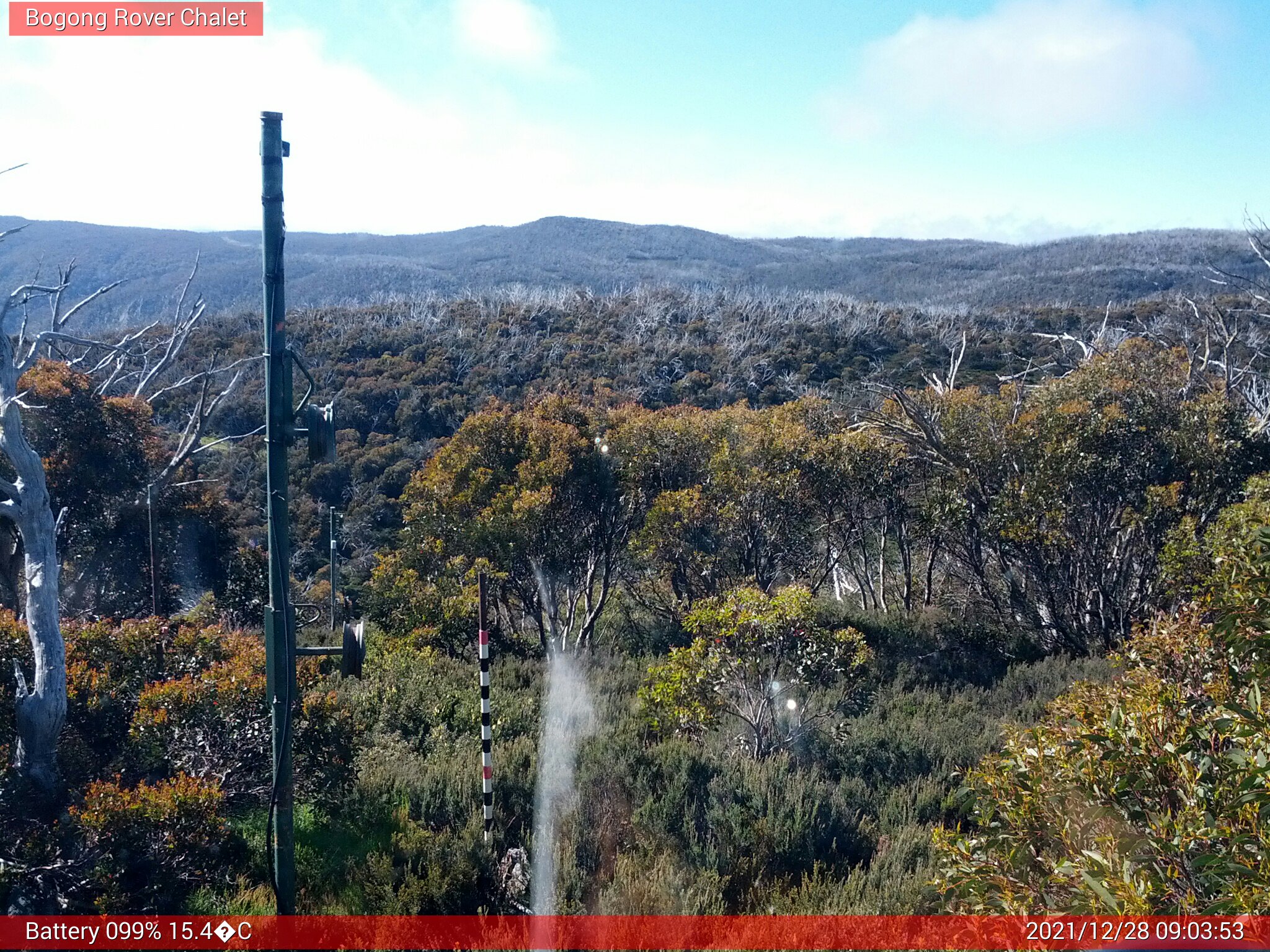 Bogong Web Cam 9:03am Tuesday 28th of December 2021