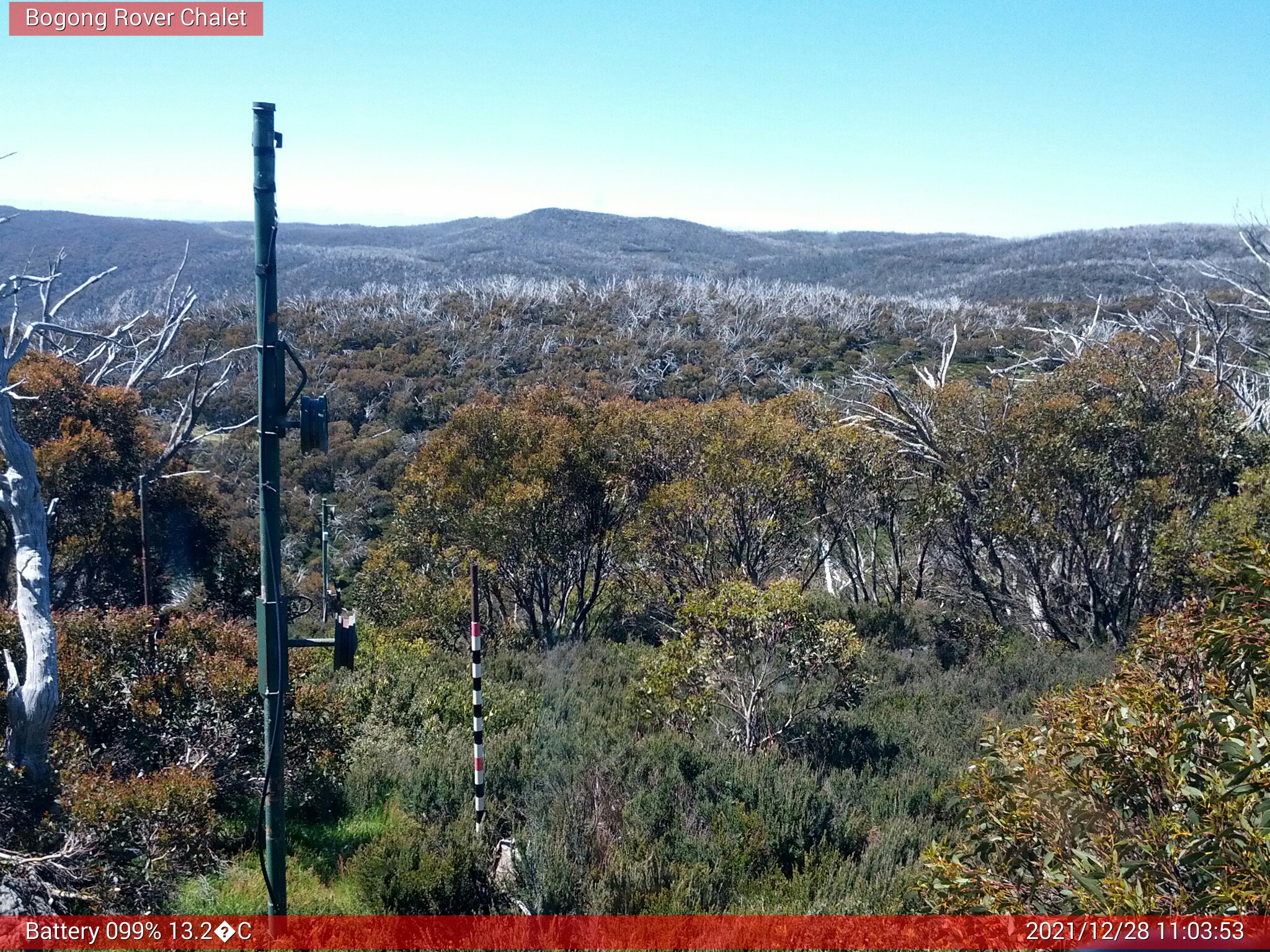 Bogong Web Cam 11:03am Tuesday 28th of December 2021