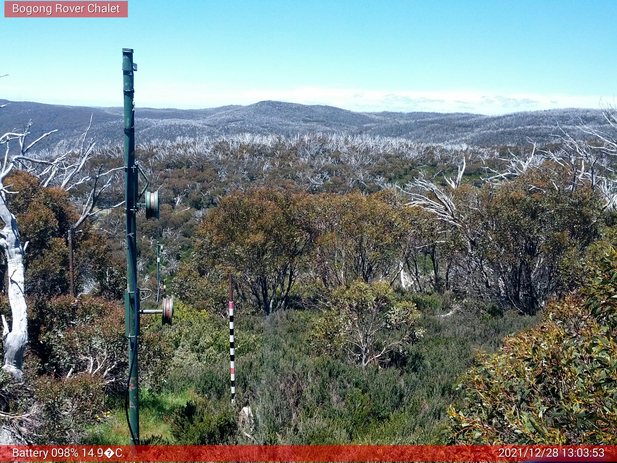 Bogong Web Cam 1:03pm Tuesday 28th of December 2021