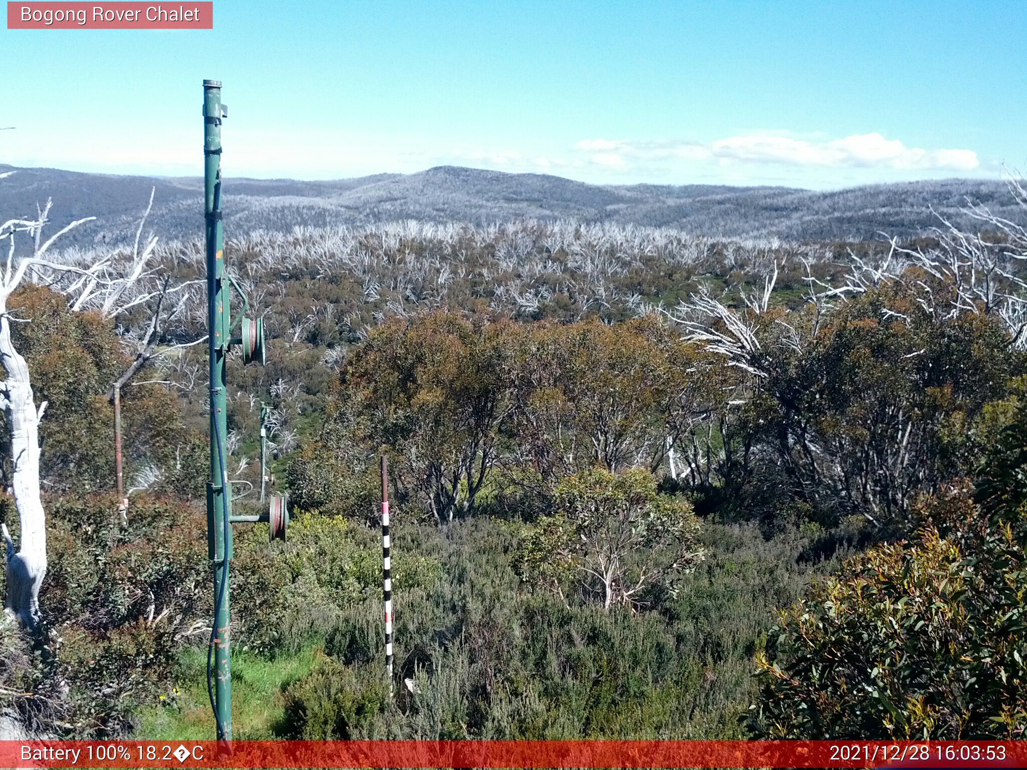 Bogong Web Cam 4:03pm Tuesday 28th of December 2021