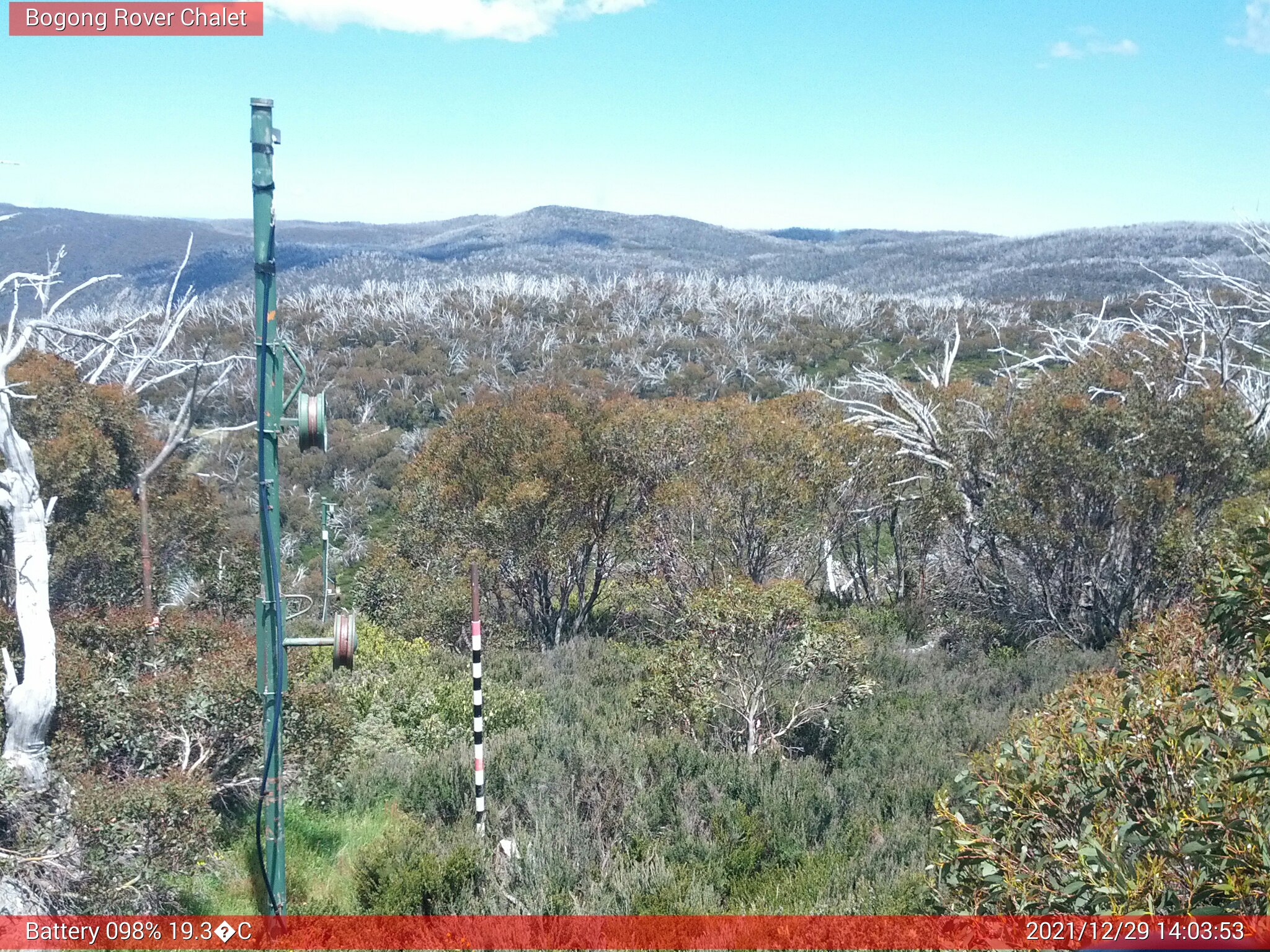 Bogong Web Cam 2:03pm Wednesday 29th of December 2021