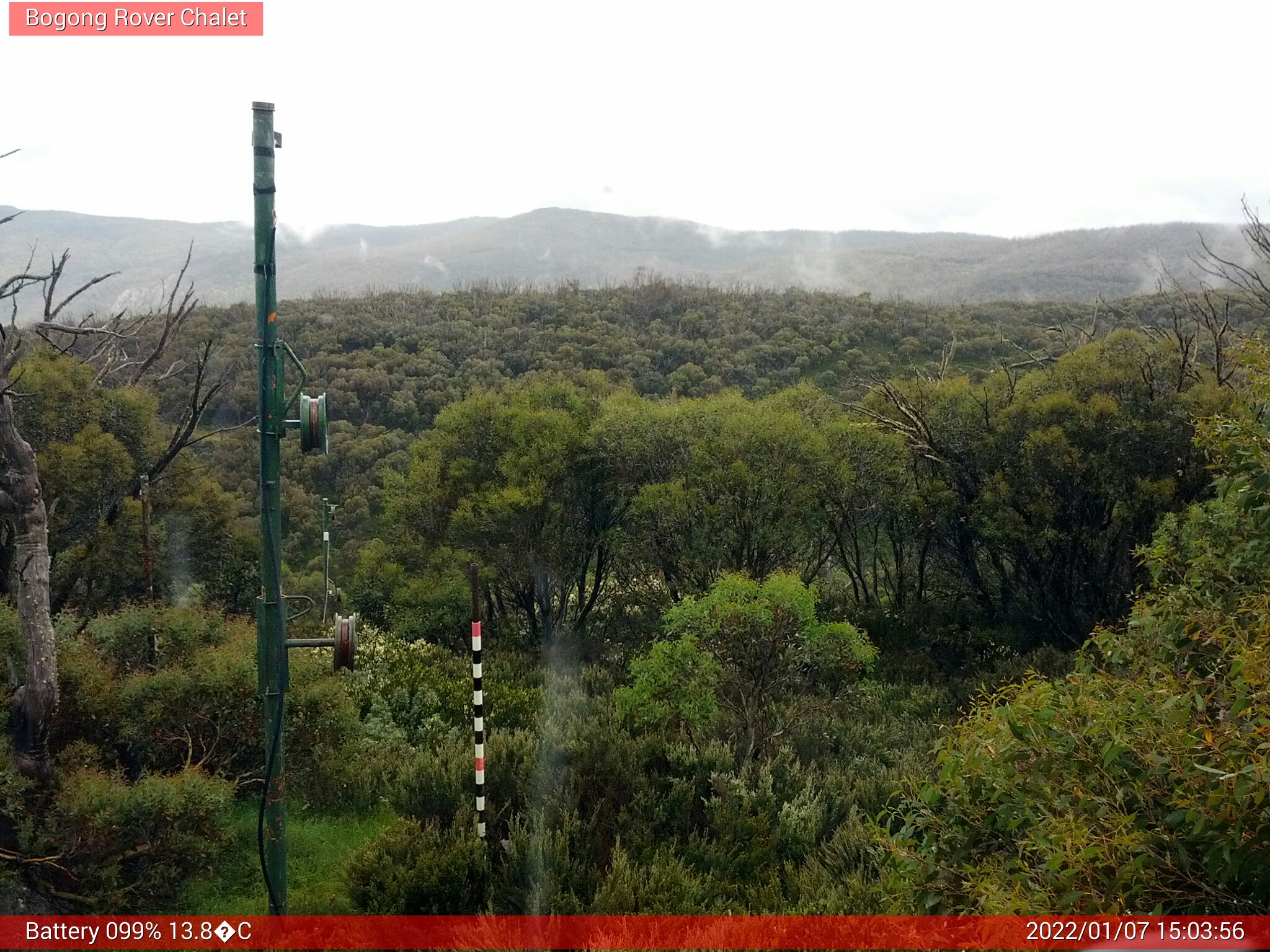 Bogong Web Cam 3:03pm Friday 7th of January 2022