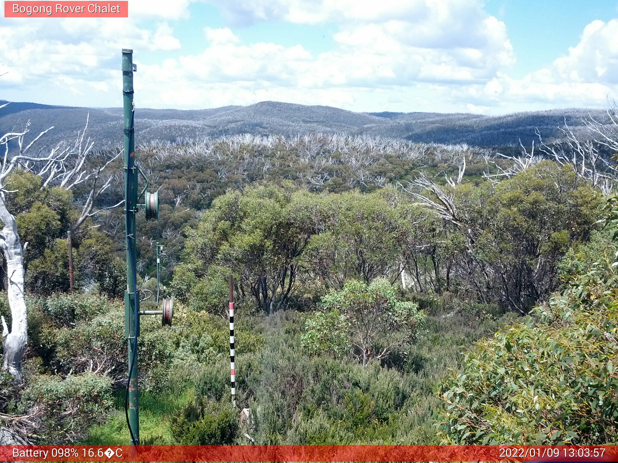 Bogong Web Cam 1:03pm Sunday 9th of January 2022