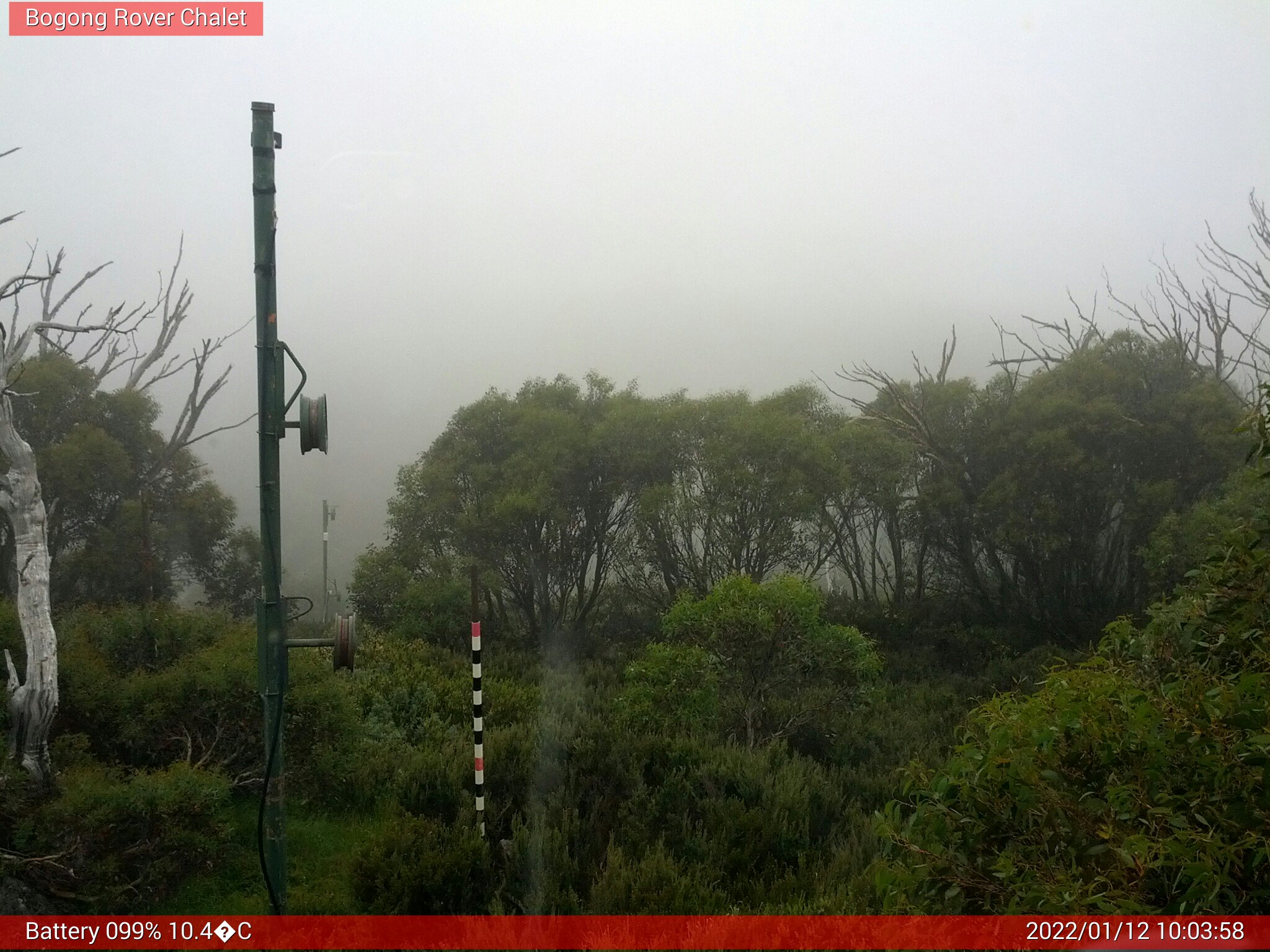 Bogong Web Cam 10:03am Wednesday 12th of January 2022