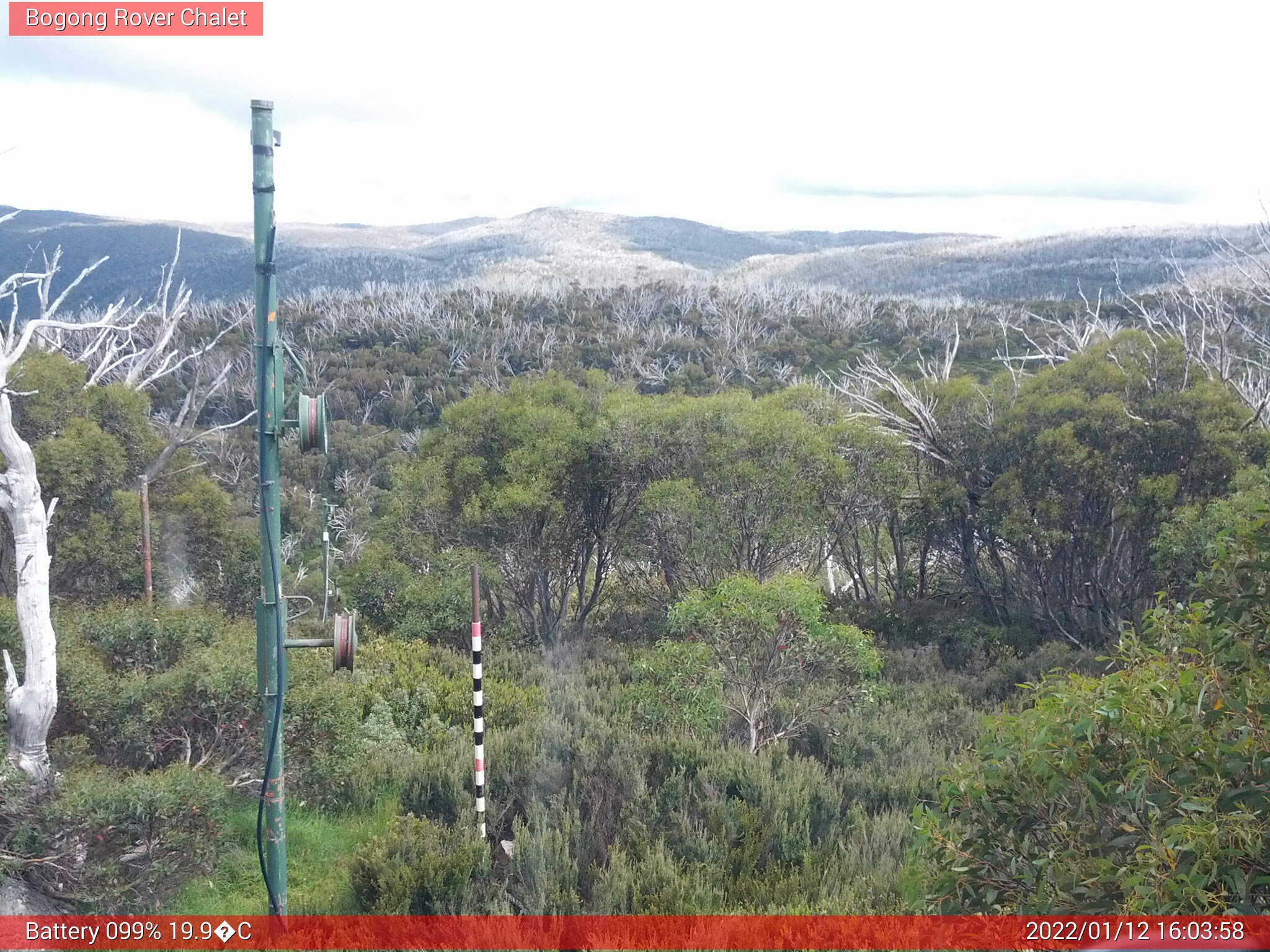 Bogong Web Cam 4:03pm Wednesday 12th of January 2022