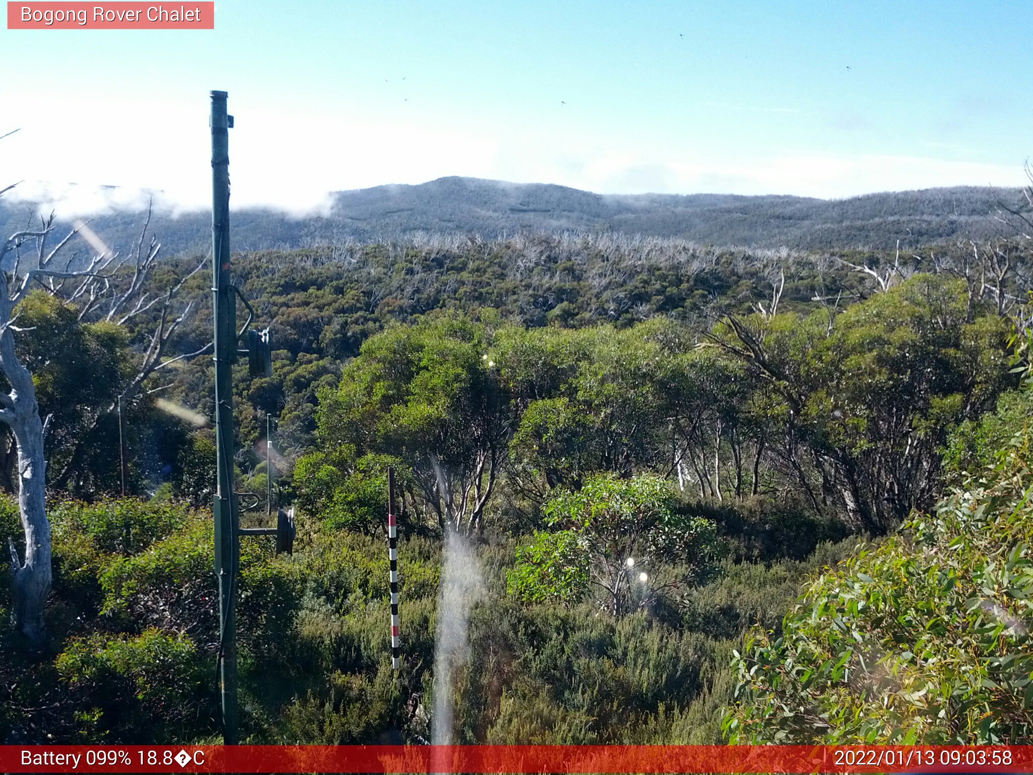 Bogong Web Cam 9:03am Thursday 13th of January 2022