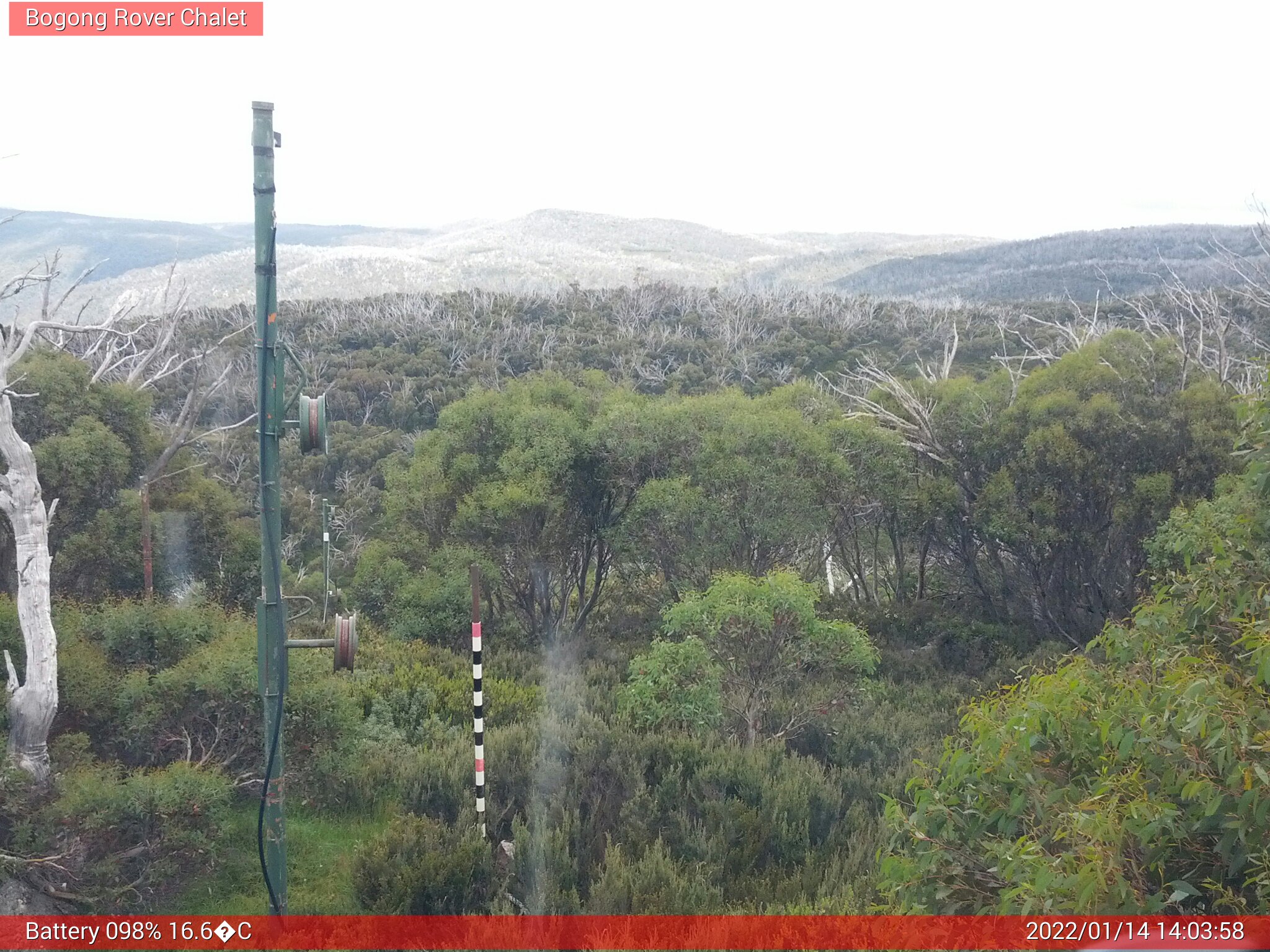 Bogong Web Cam 2:03pm Friday 14th of January 2022