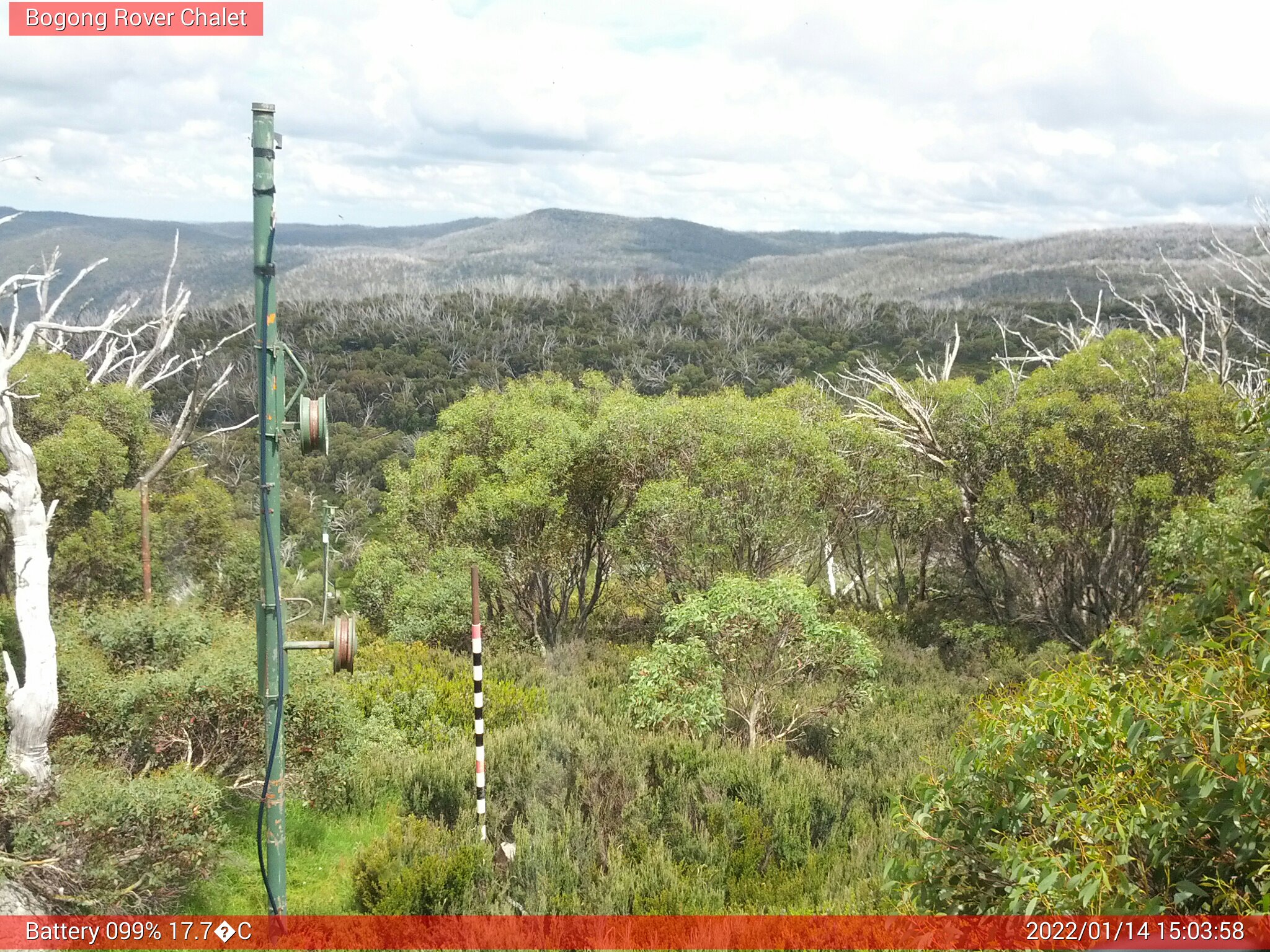 Bogong Web Cam 3:03pm Friday 14th of January 2022