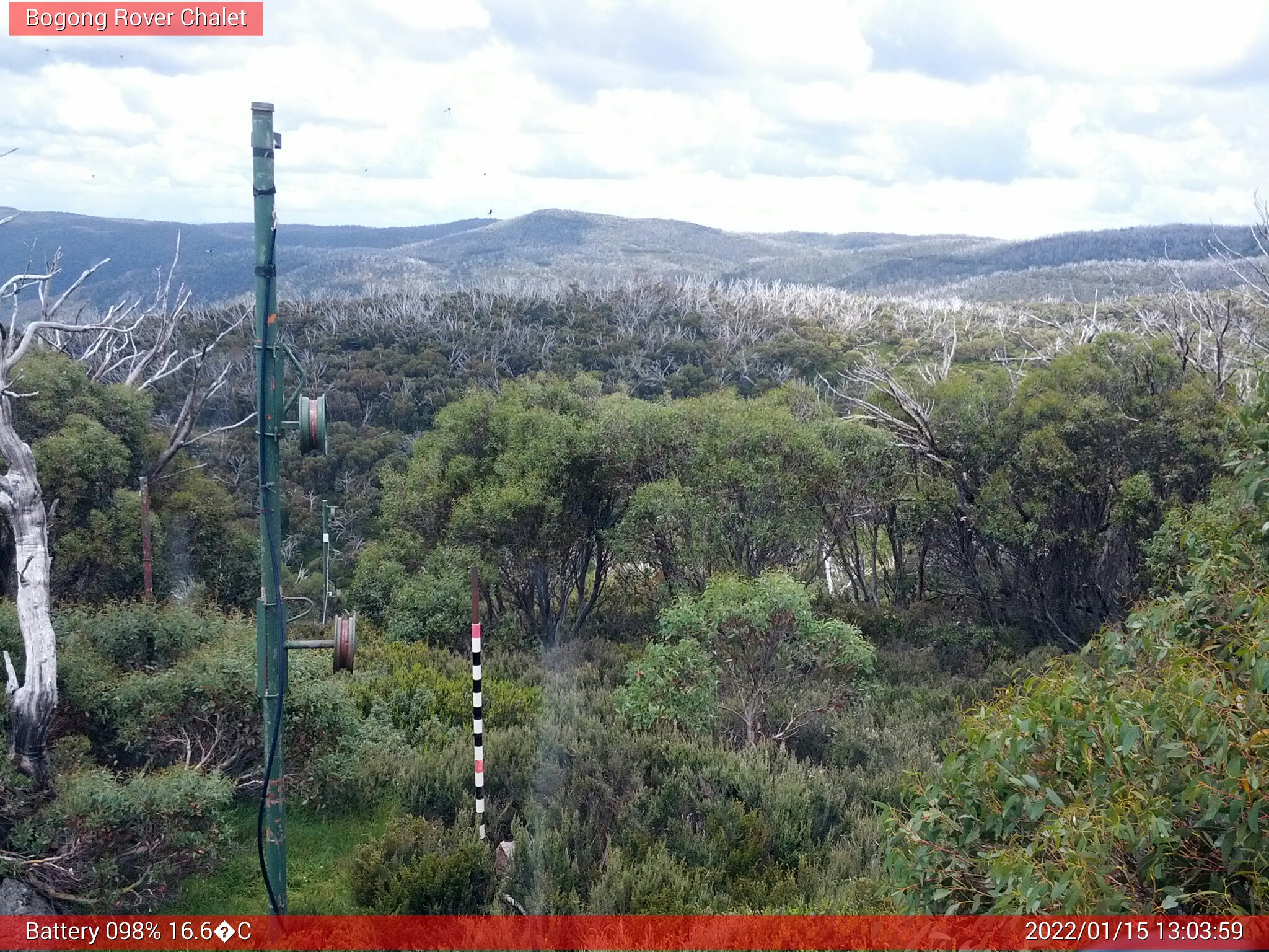 Bogong Web Cam 1:03pm Saturday 15th of January 2022