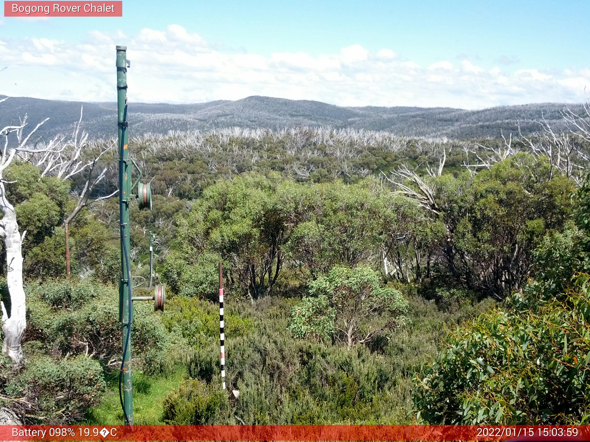 Bogong Web Cam 3:03pm Saturday 15th of January 2022