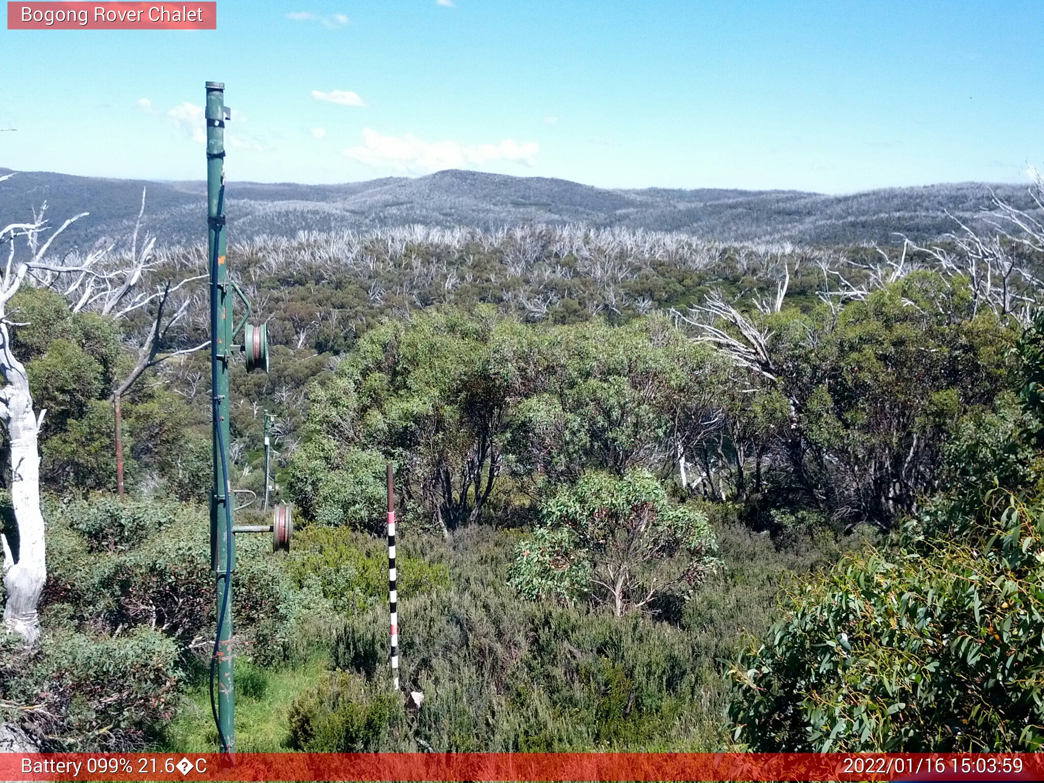 Bogong Web Cam 3:03pm Sunday 16th of January 2022