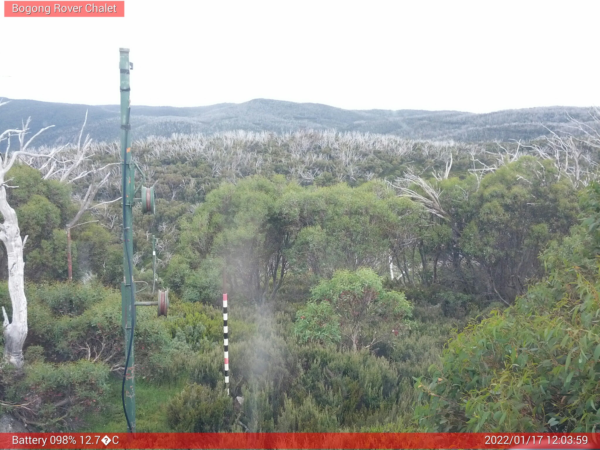 Bogong Web Cam 12:03pm Monday 17th of January 2022