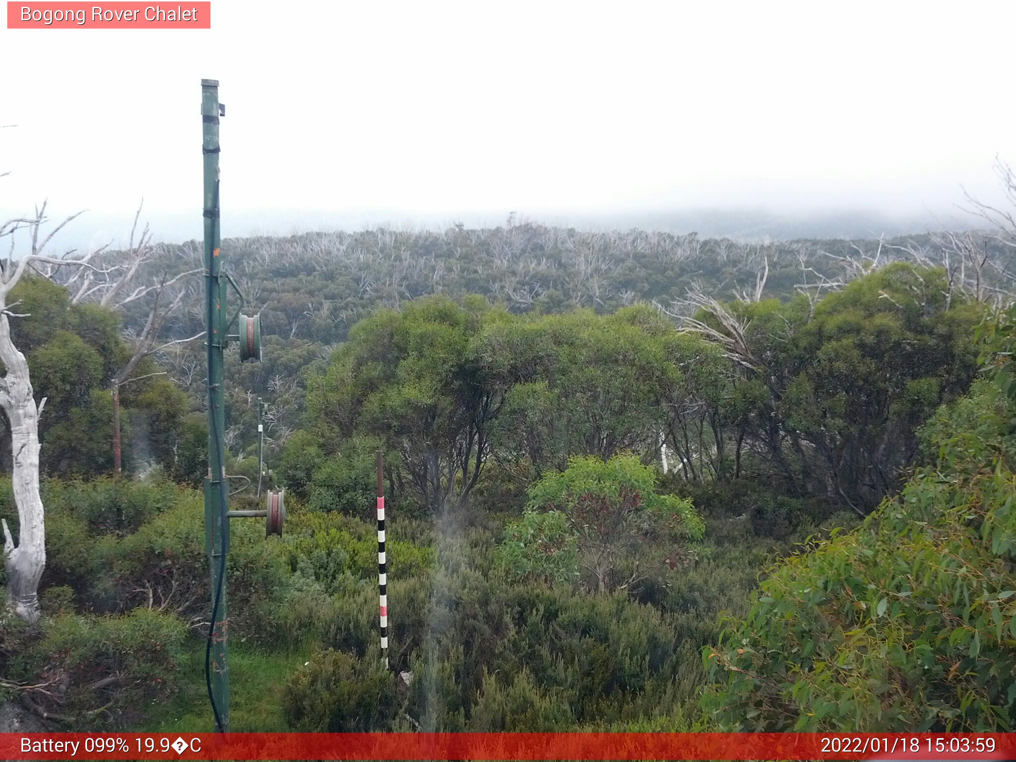 Bogong Web Cam 3:03pm Tuesday 18th of January 2022