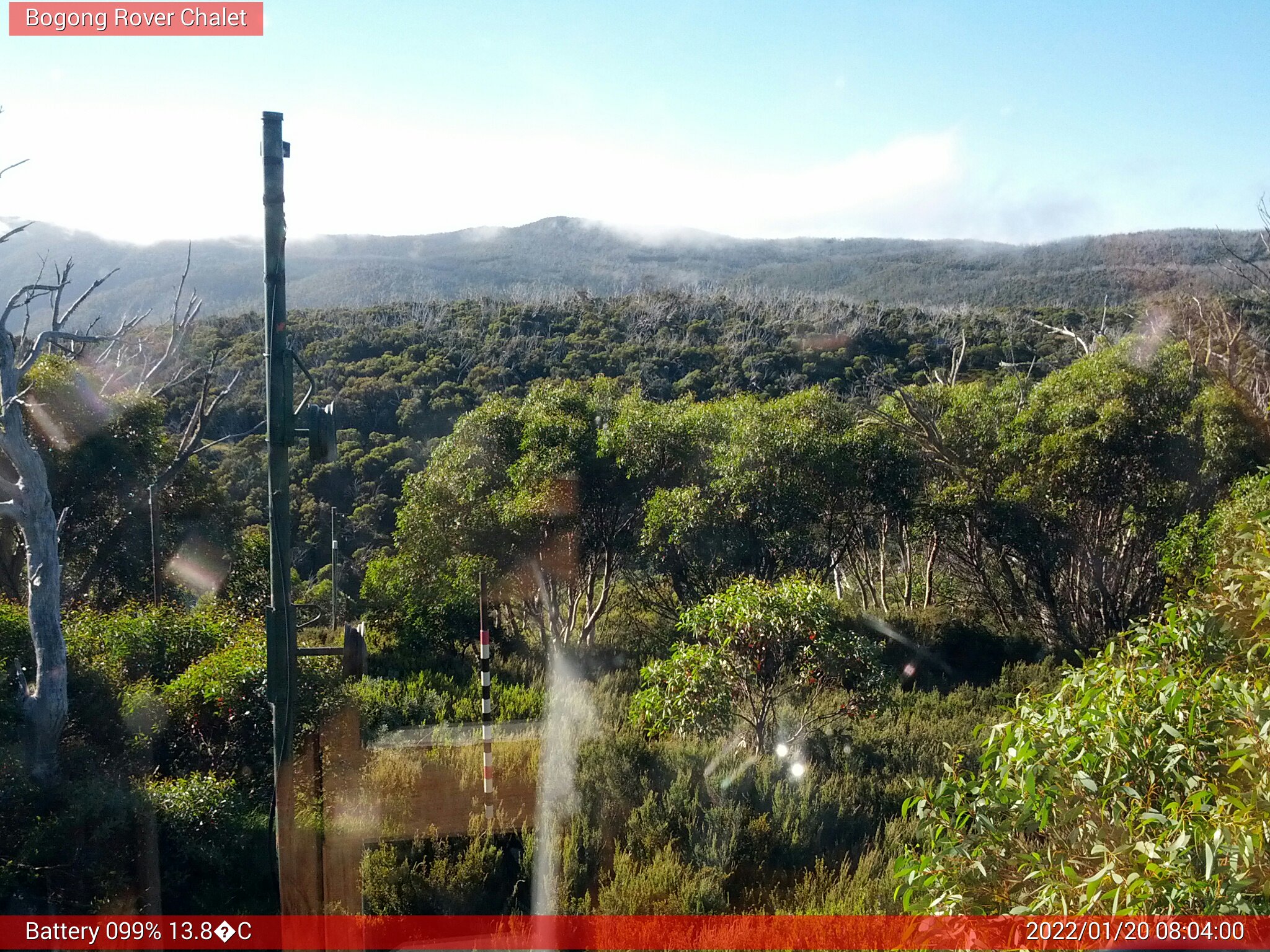 Bogong Web Cam 8:03am Thursday 20th of January 2022